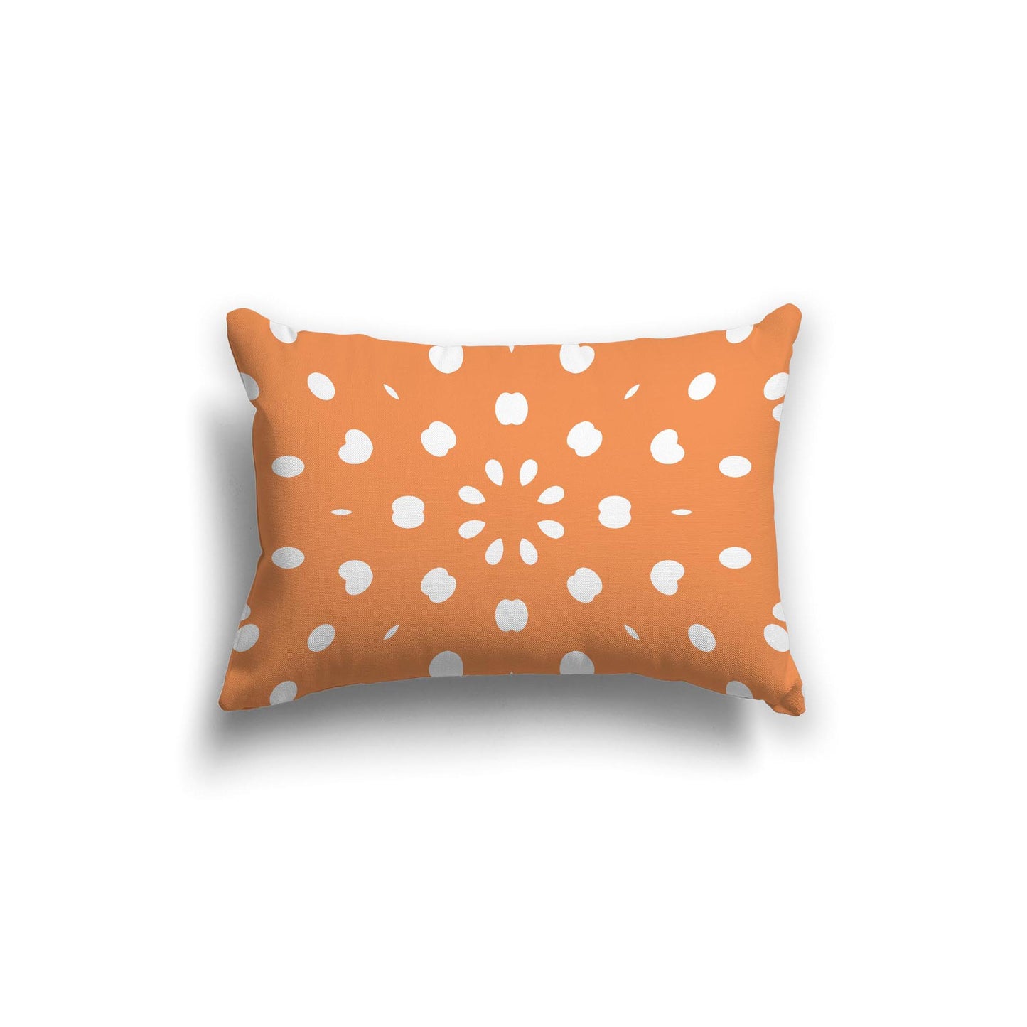 Orange Spun Polyester Throw Pillow with White Burst Pattern on Front 20 x 14 inches / 51 x 36 cm