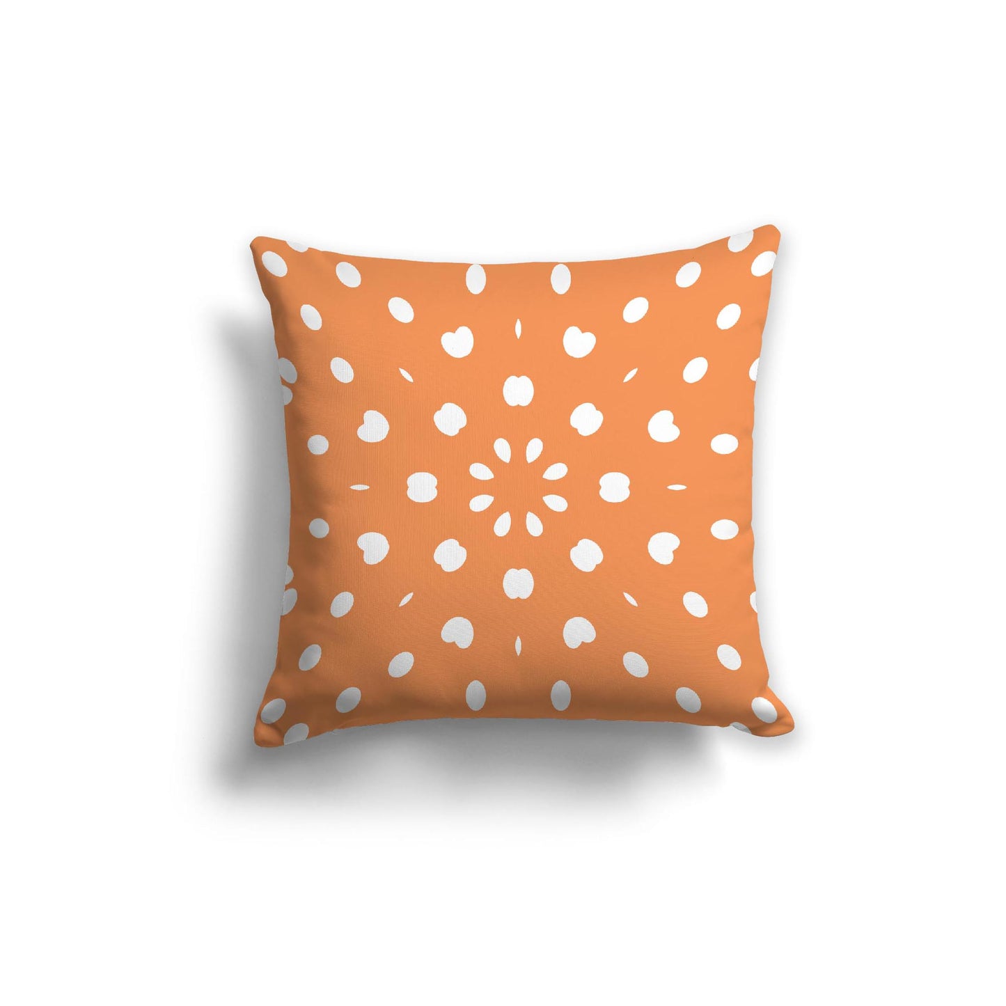 Orange Spun Polyester Throw Pillow with White Burst Pattern on Front 20 x 20 inches / 51 x 51 cm