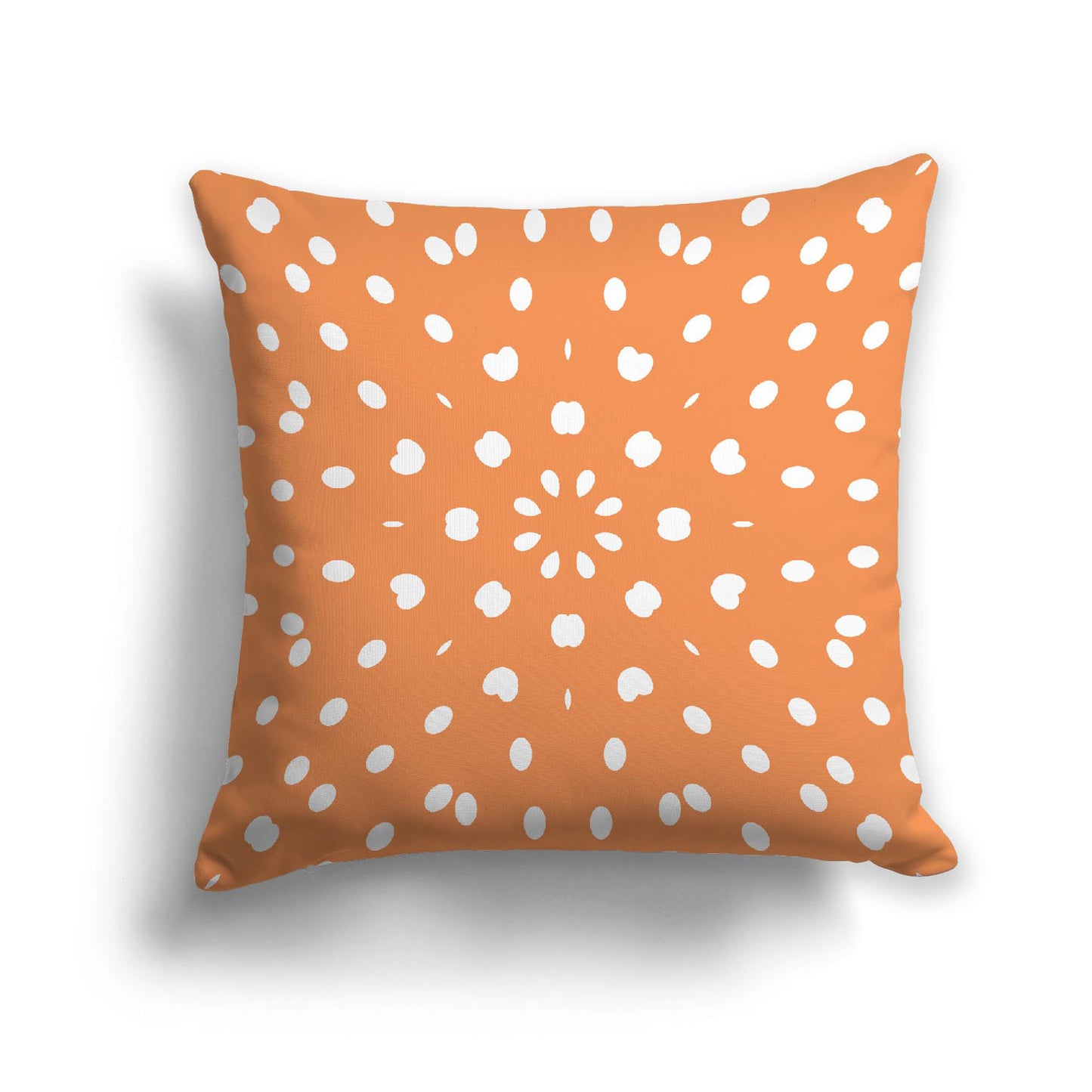 Orange Spun Polyester Throw Pillow with White Burst Pattern on Front 26 x 26 inches / 66 x 66 cm