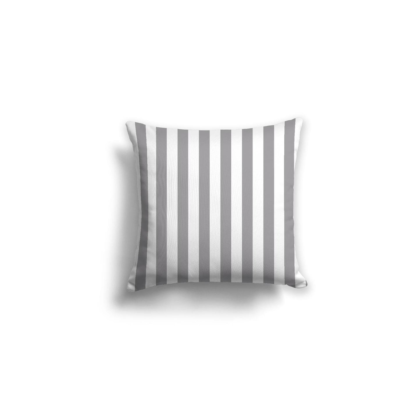 White Spun Polyester Throw Pillow with Grey Bars on Front 16 x 16 inches / 41 x 41 cm
