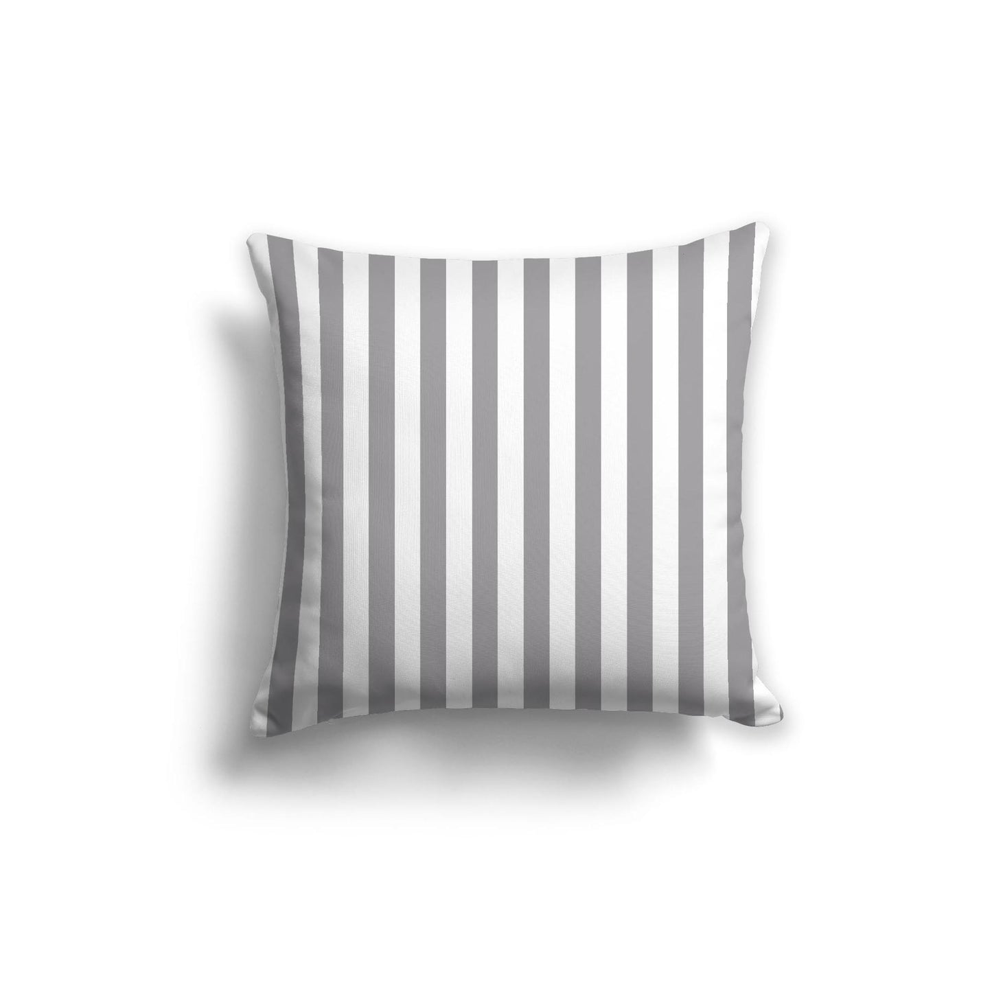 White Spun Polyester Throw Pillow with Grey Bars on Front 20 x 20 inches / 51 x 51 cm