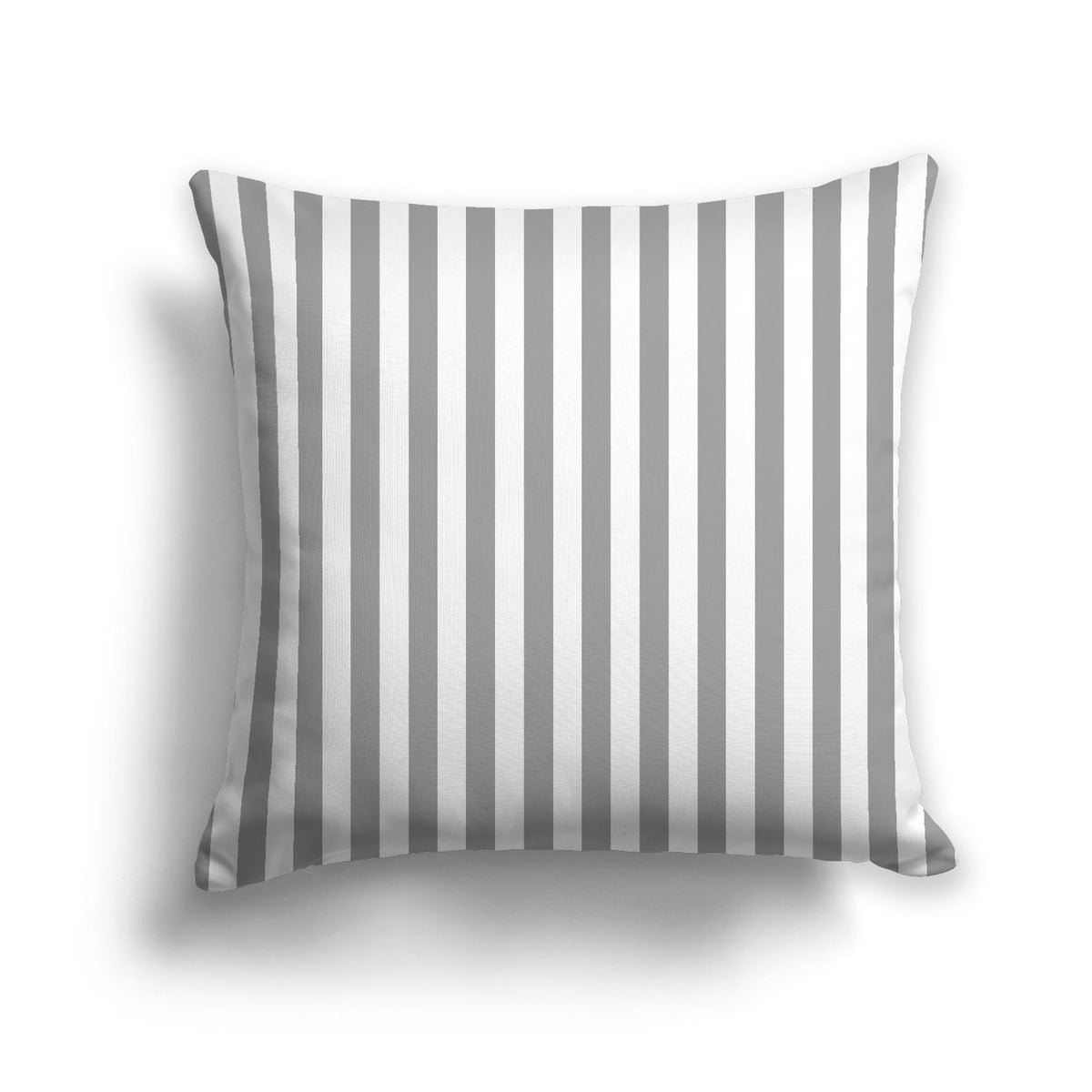 White Spun Polyester Throw Pillow with Grey Bars on Front | 26 x 26 inches