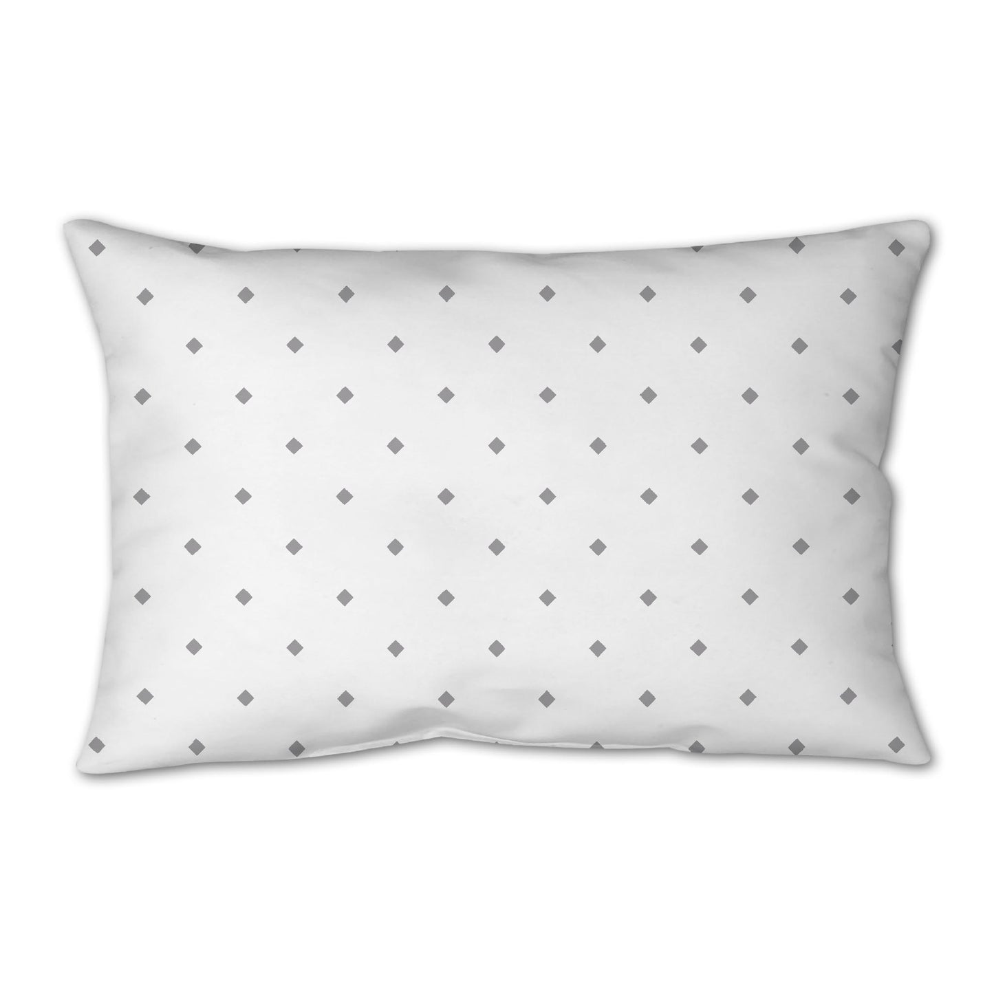 White Spun Polyester Throw Pillow with Grey Diamonds on Front 25 x 18 inches / 63.5 x 66 cm