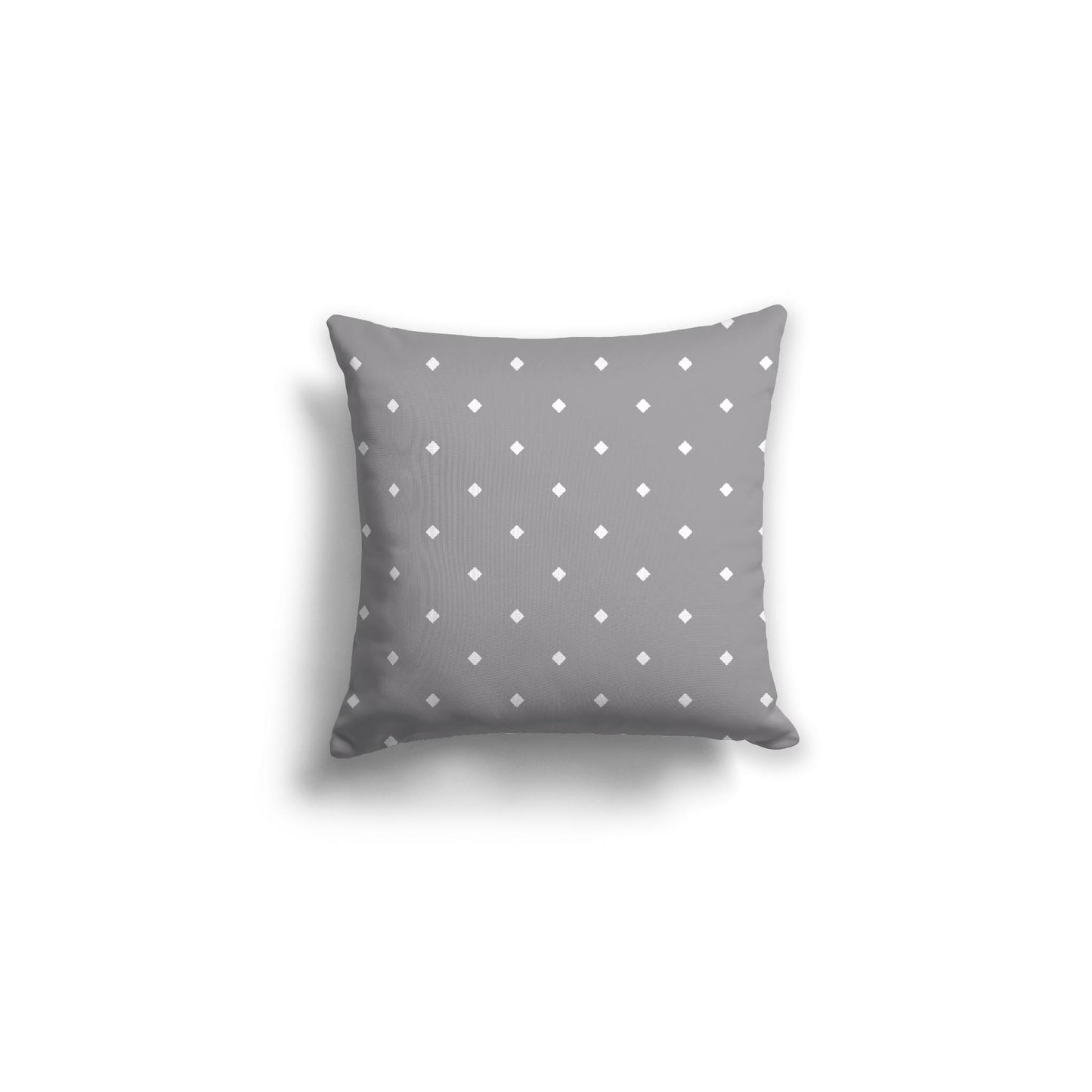 Grey Spun Polyester Throw Pillow with White Diamonds on Front 16 x 16 inches / 41 x 41 cm