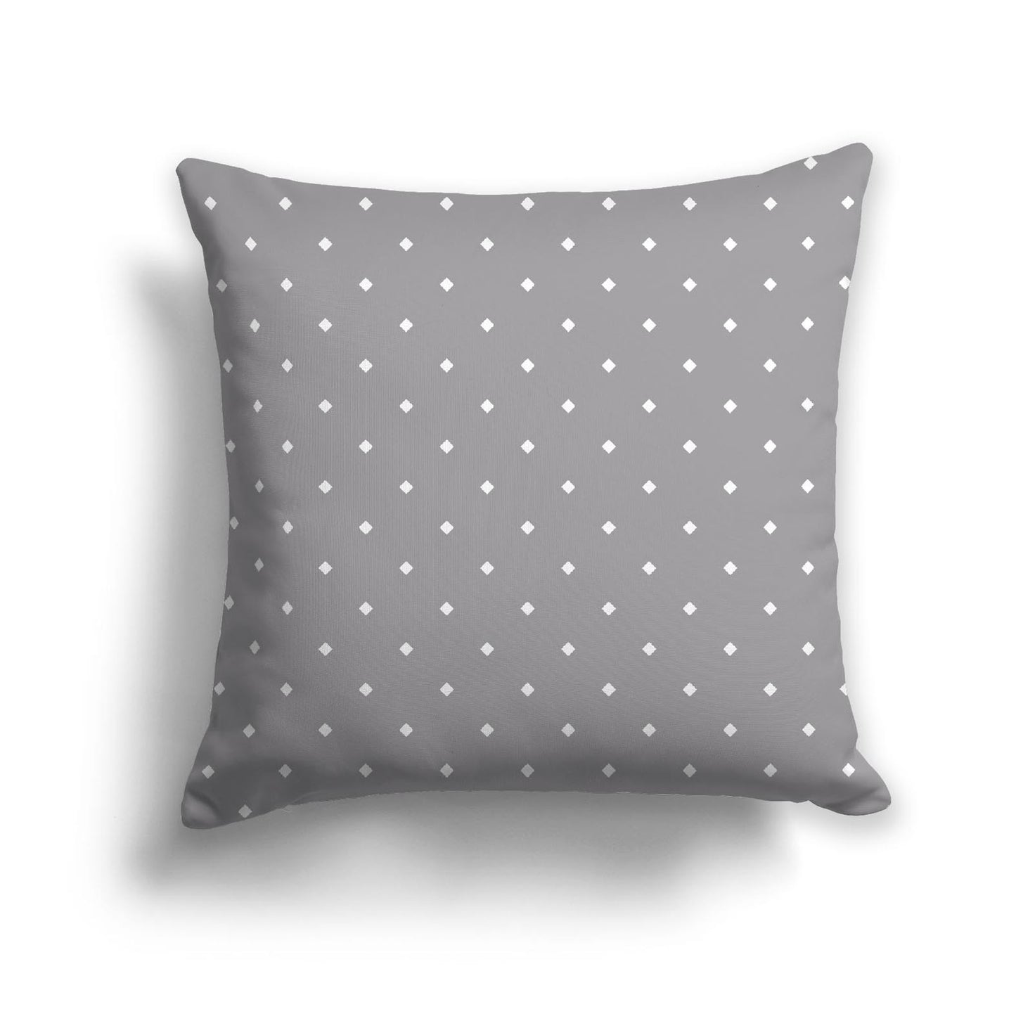Grey Spun Polyester Throw Pillow with White Diamonds on Front | 26 x 26 inches