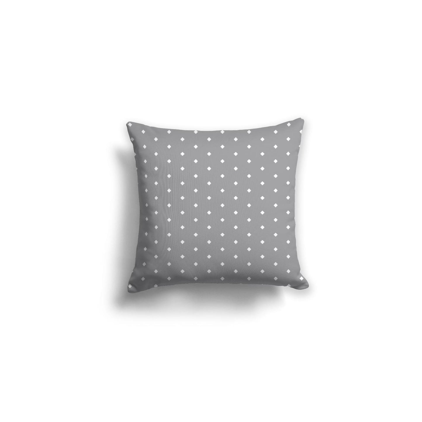 Grey Spun Polyester Throw Pillow with Fine White Diamonds on Front 16 x 16 inches / 41 x 41 cm