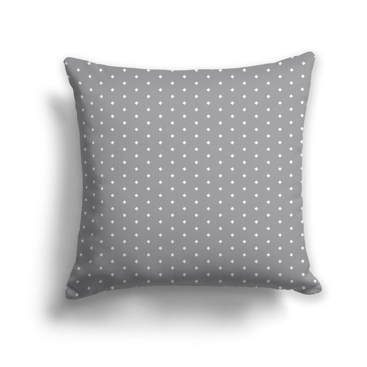 Grey Spun Polyester Throw Pillow with Fine White Diamonds on Front | 26 x 26 inches
