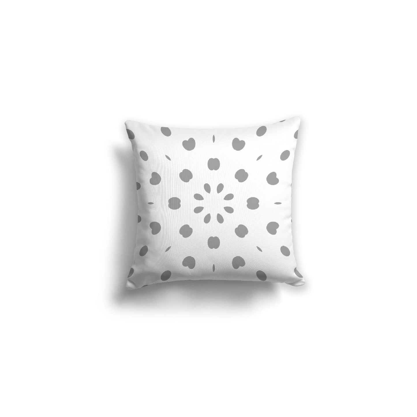 White Spun Polyester Throw Pillow with Grey Burst Pattern on Front 16 x 16 inches / 41 x 41 cm