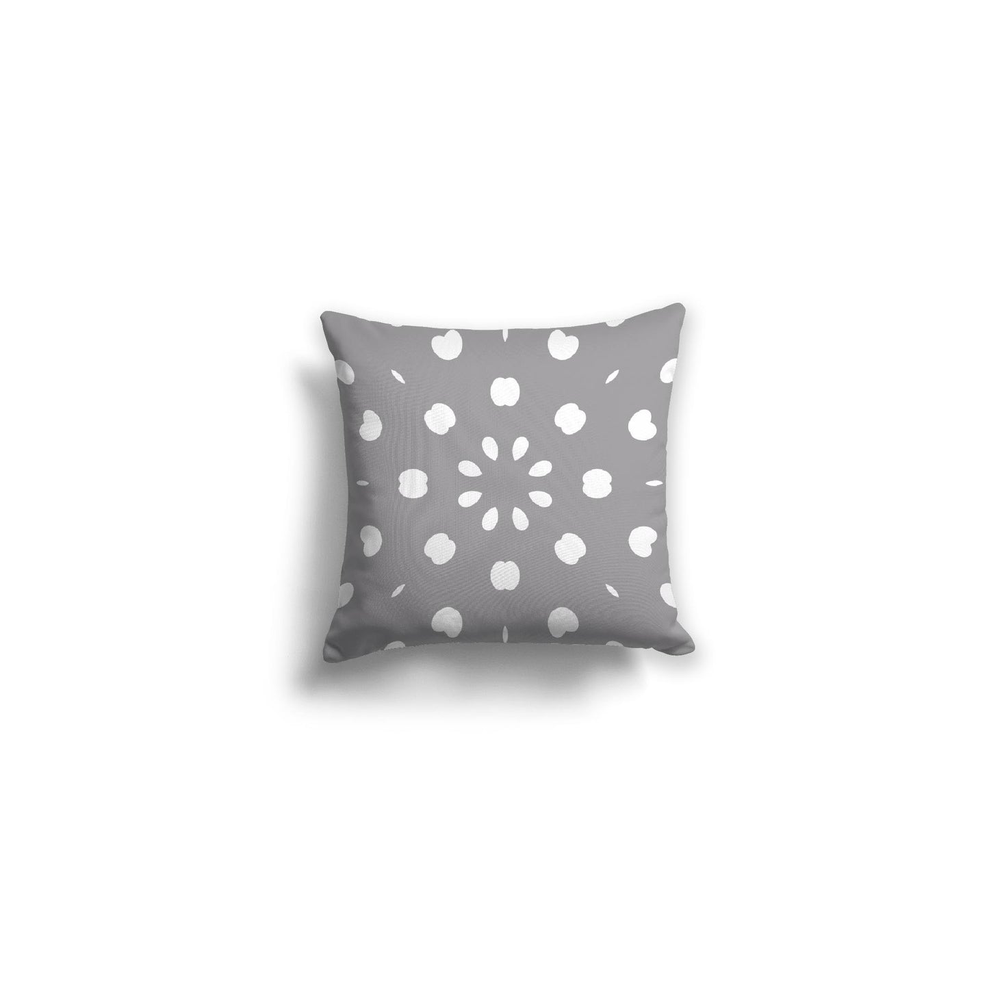 Grey Spun Polyester Throw Pillow with White Burst Pattern on Front 14 x 14 inches / 36 x 36 cm