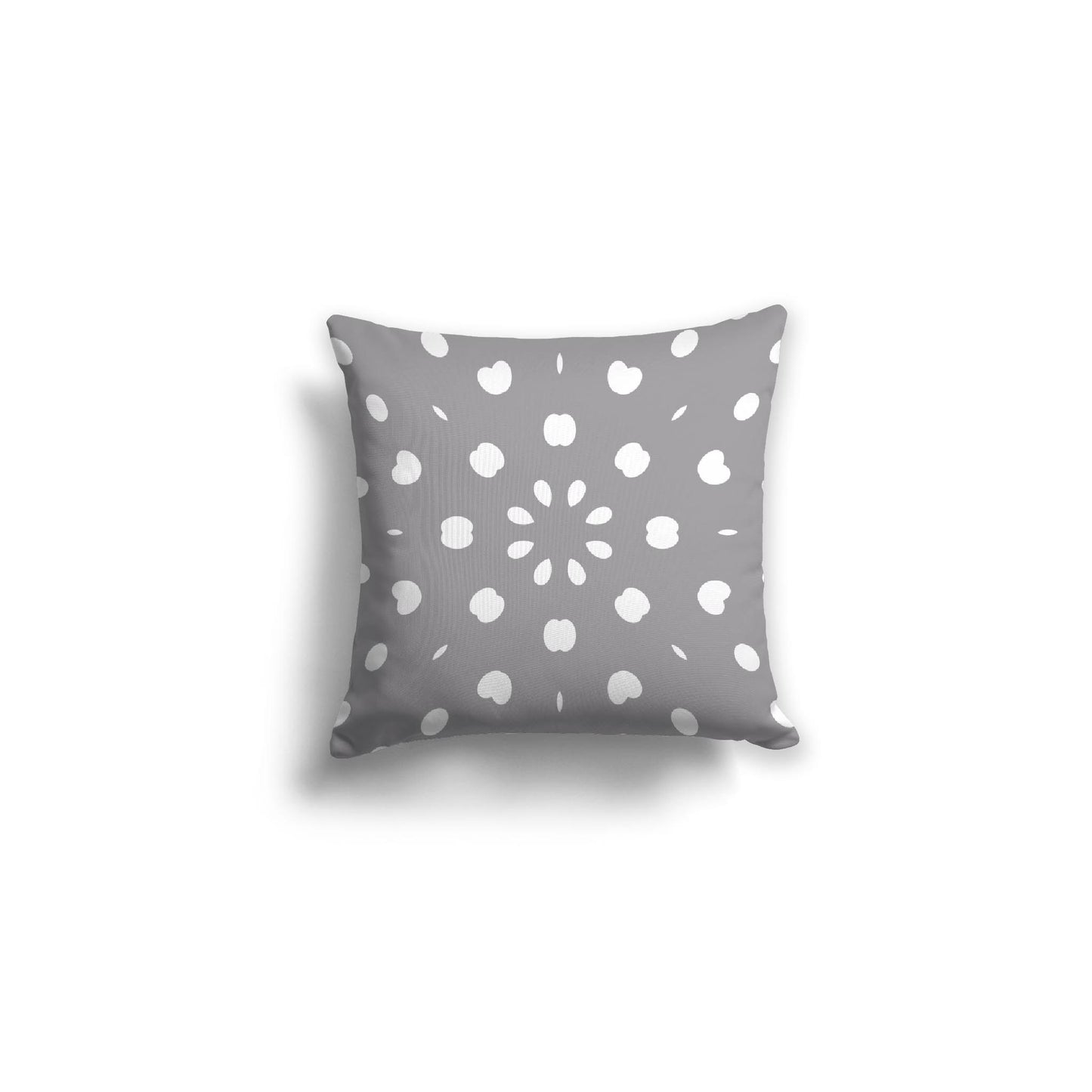 Grey Spun Polyester Throw Pillow with White Burst Pattern on Front 16 x 16 inches / 41 x 41 cm