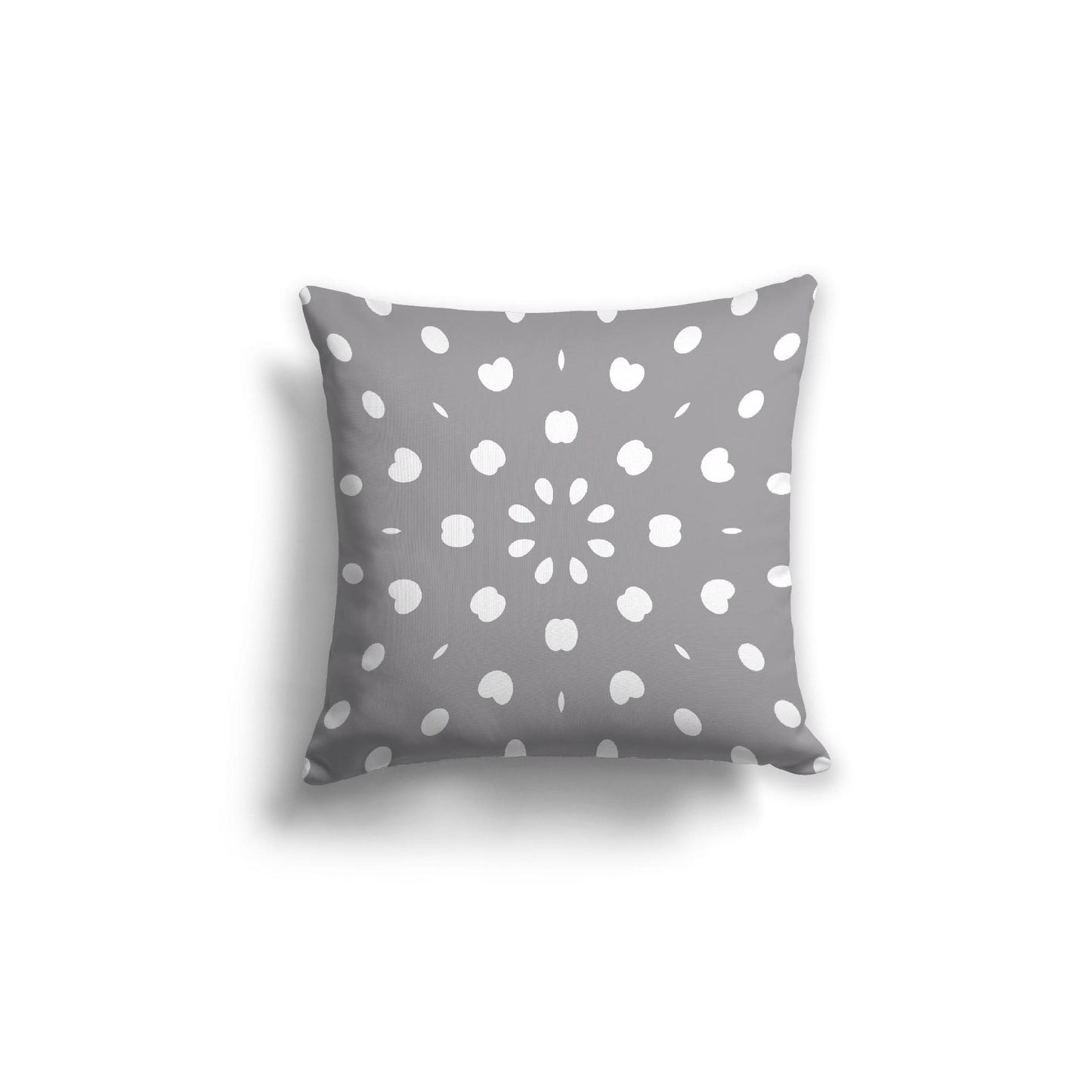 Grey Spun Polyester Throw Pillow with White Burst Pattern on Front 18 x 18 inches / 46 x 46 cm