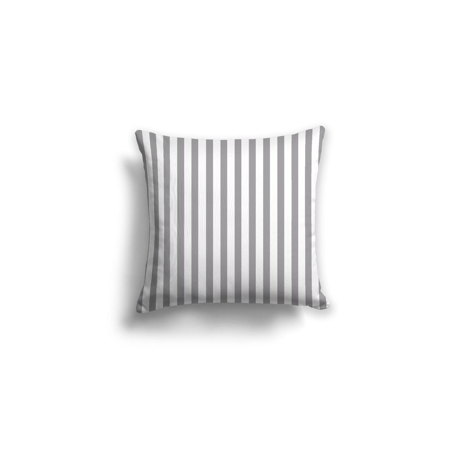 White Spun Polyester Throw Pillow with Thin Grey Bars on Front 16 x 16 inches / 41 x 41 cm
