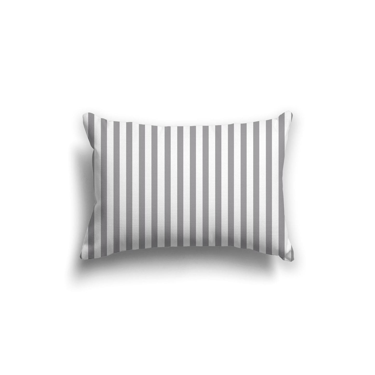 White Spun Polyester Throw Pillow with Thin Grey Bars on Front 20 x 14 inches / 51 x 36 cm