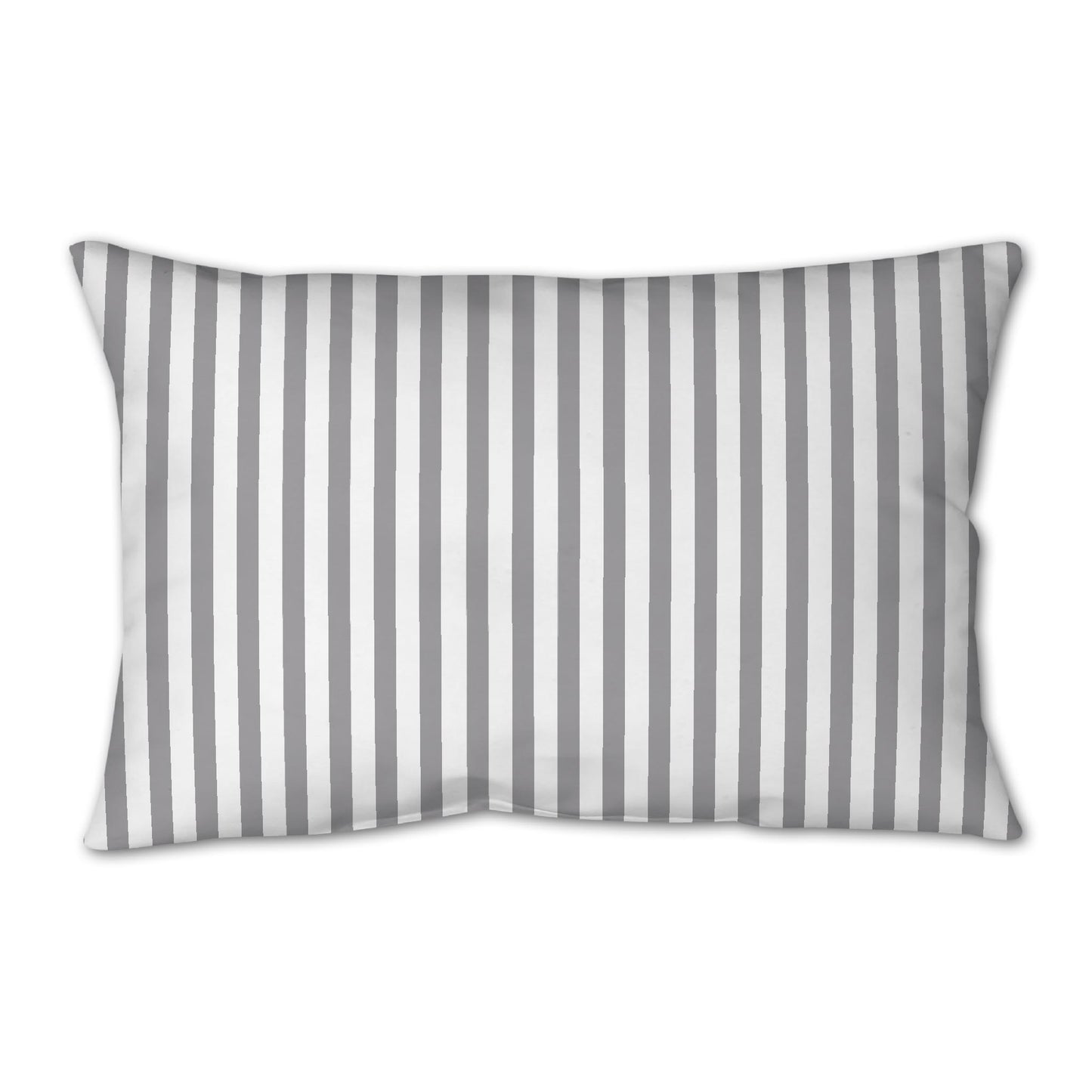 White Spun Polyester Throw Pillow with Thin Grey Bars on Front 25 x 18 inches / 63.5 x 66 cm