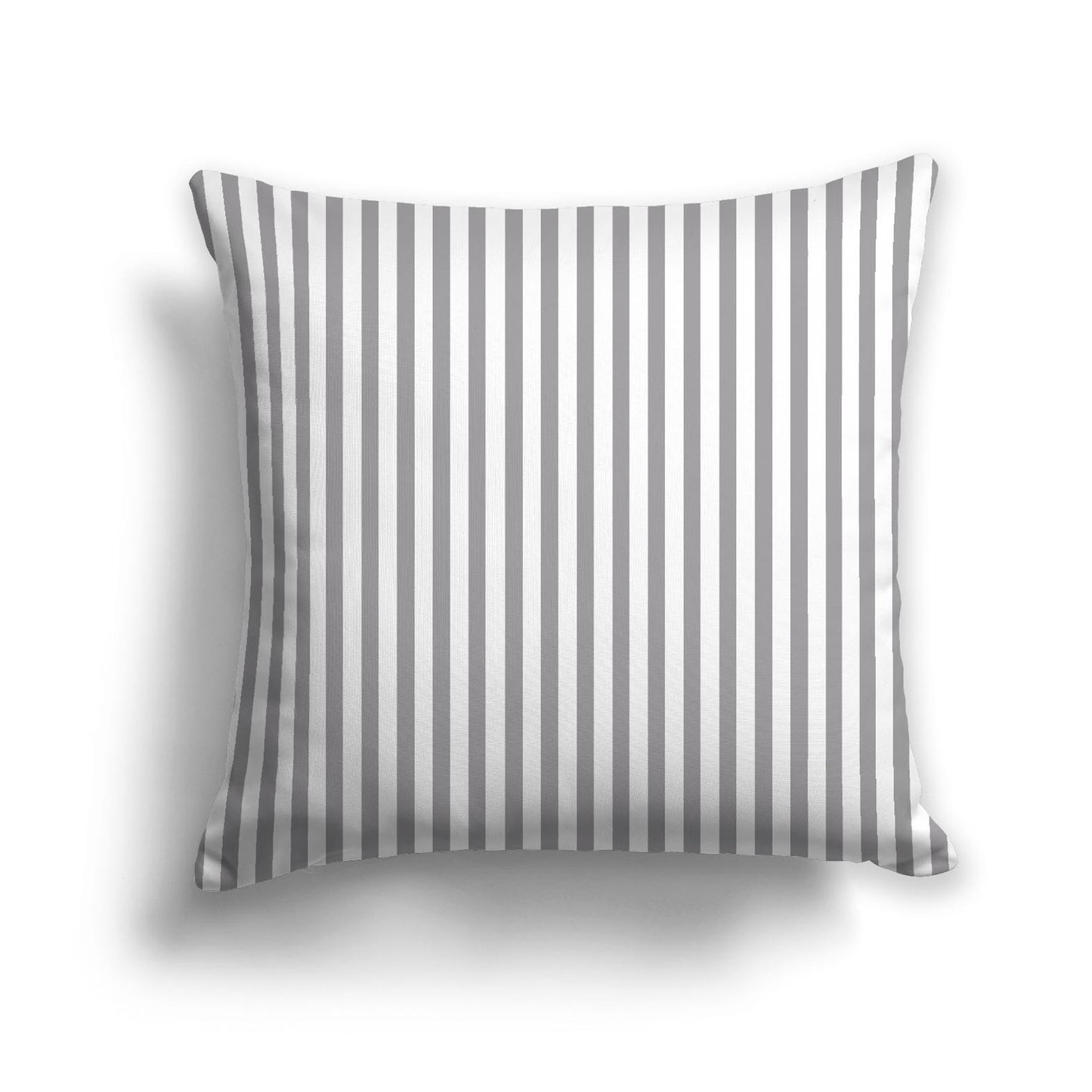 White Spun Polyester Throw Pillow with Thin Grey Bars on Front 26 x 26 inches / 66 x 66 cm