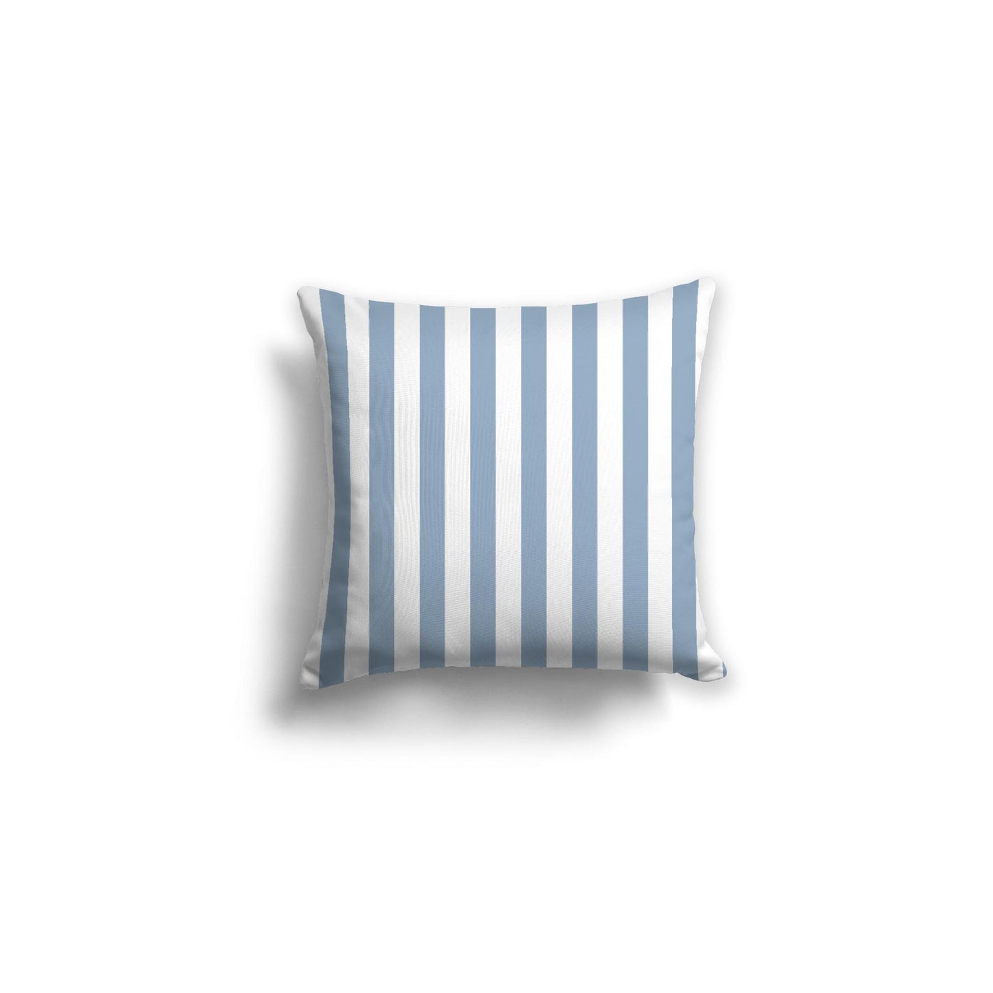 White Spun Polyester Throw Pillow with Blue Bars on Front 16 x 16 inches / 41 x 41 cm