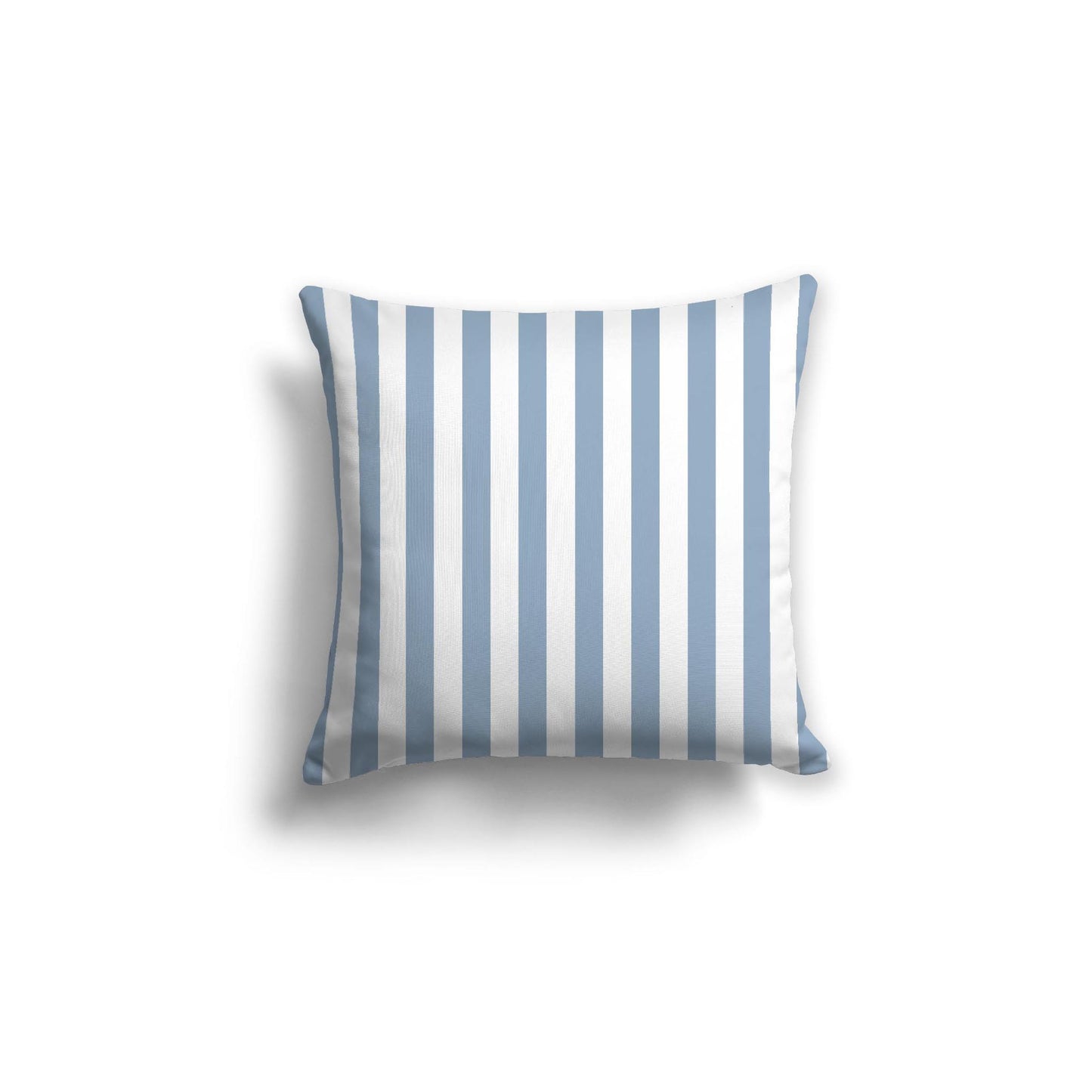 White Spun Polyester Throw Pillow with Blue Bars on Front 18 x 18 inches / 46 x 46 cm