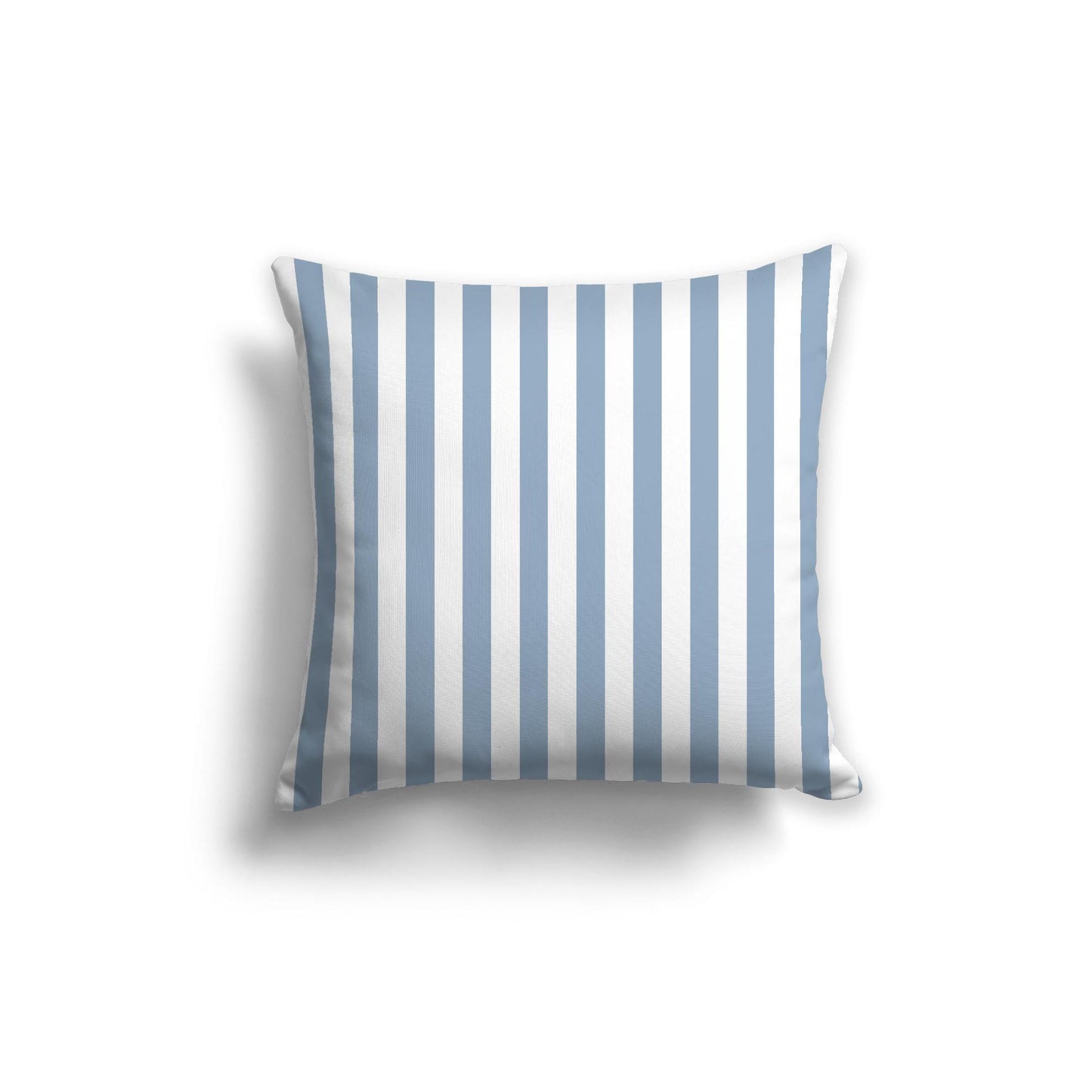 White Spun Polyester Throw Pillow with Blue Bars on Front 20 x 20 inches / 51 x 51 cm
