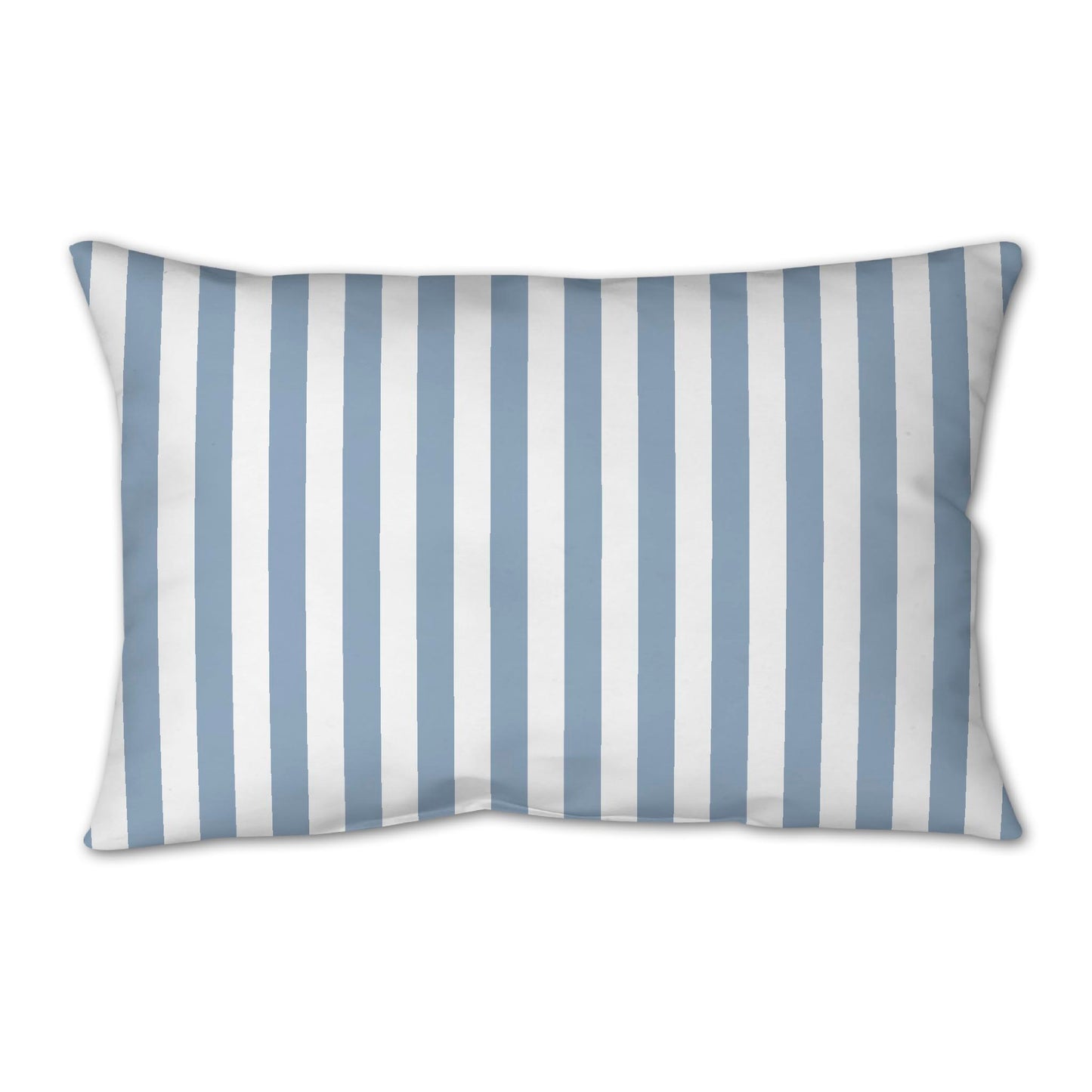 White Spun Polyester Throw Pillow with Blue Bars on Front 25 x 18 inches / 63.5 x 66 cm