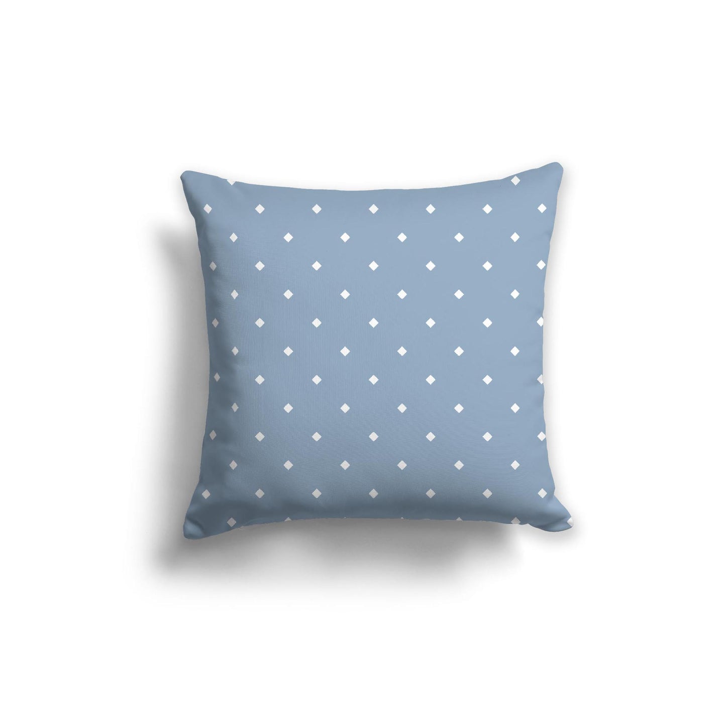 Blue Spun Polyester Throw Pillow with White Diamonds on Front 20 x 20 inches / 51 x 51 cm