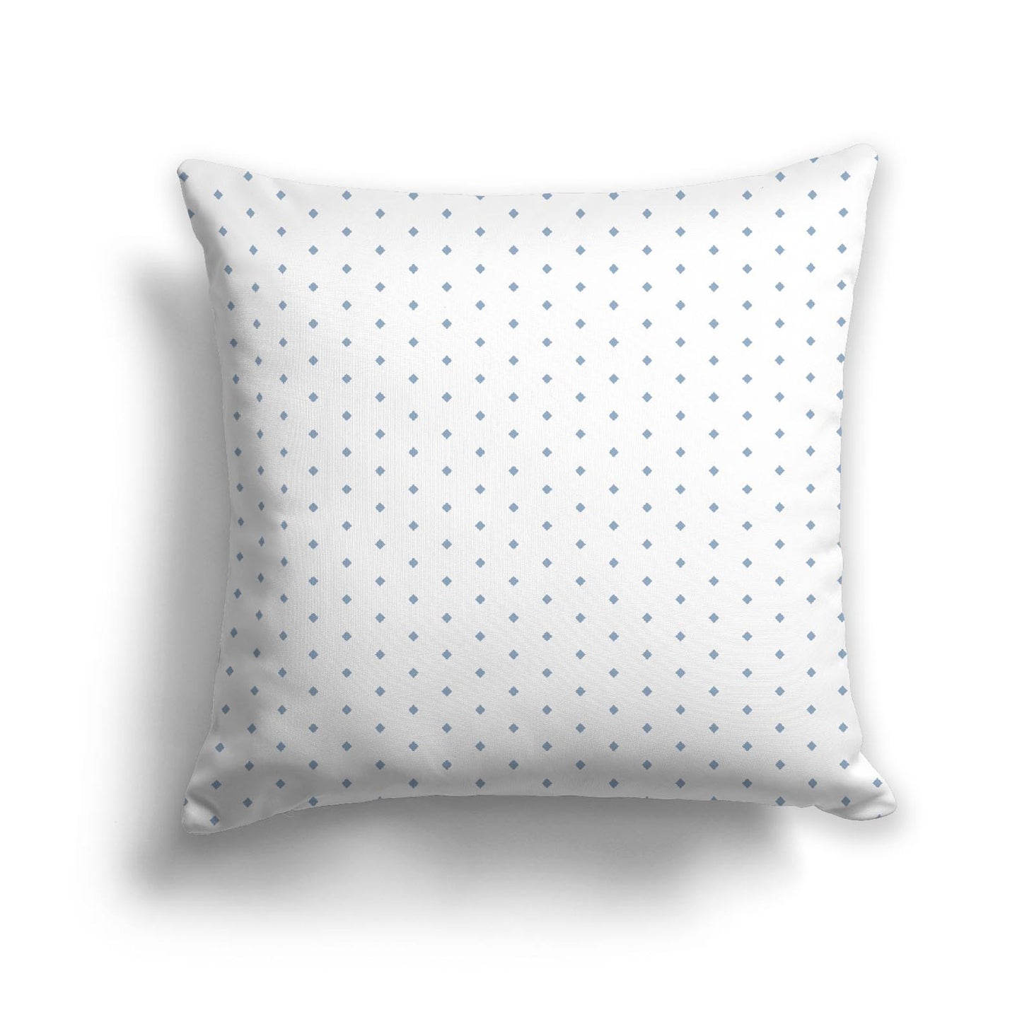 White Spun Polyester Throw Pillow with Fine Blue Diamonds on Front 26 x 26 inches / 66 x 66 cm