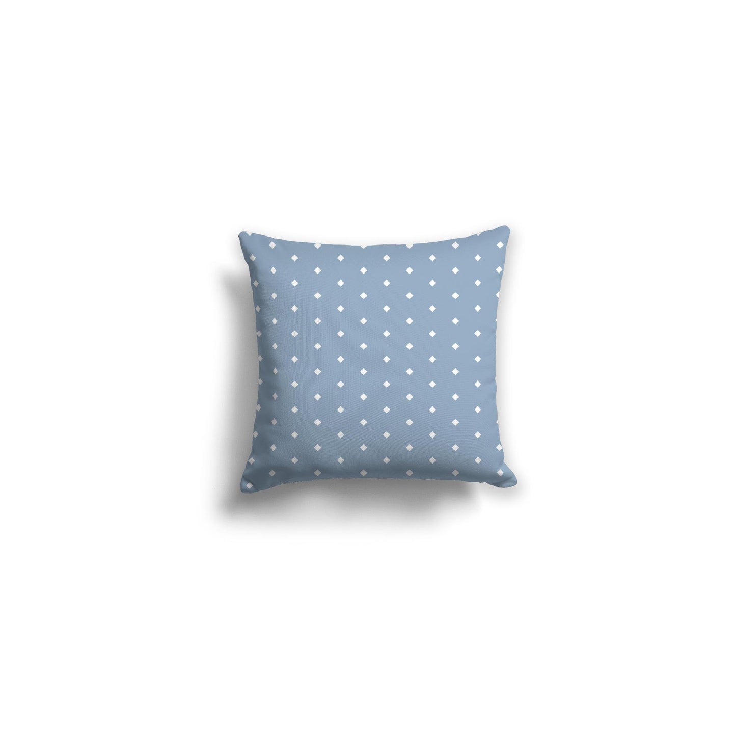 Blue Spun Polyester Throw Pillow with Fine White Diamonds on Front 14 x 14 inches / 36 x 36 cm