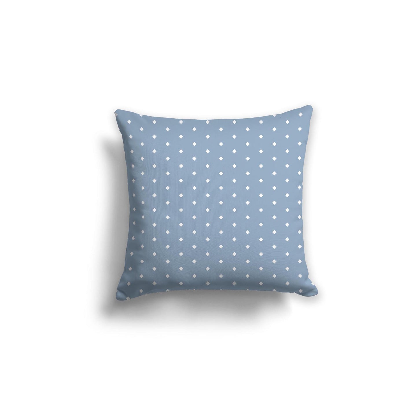 Blue Spun Polyester Throw Pillow with Fine White Diamonds on Front 18 x 18 inches / 46 x 46 cm