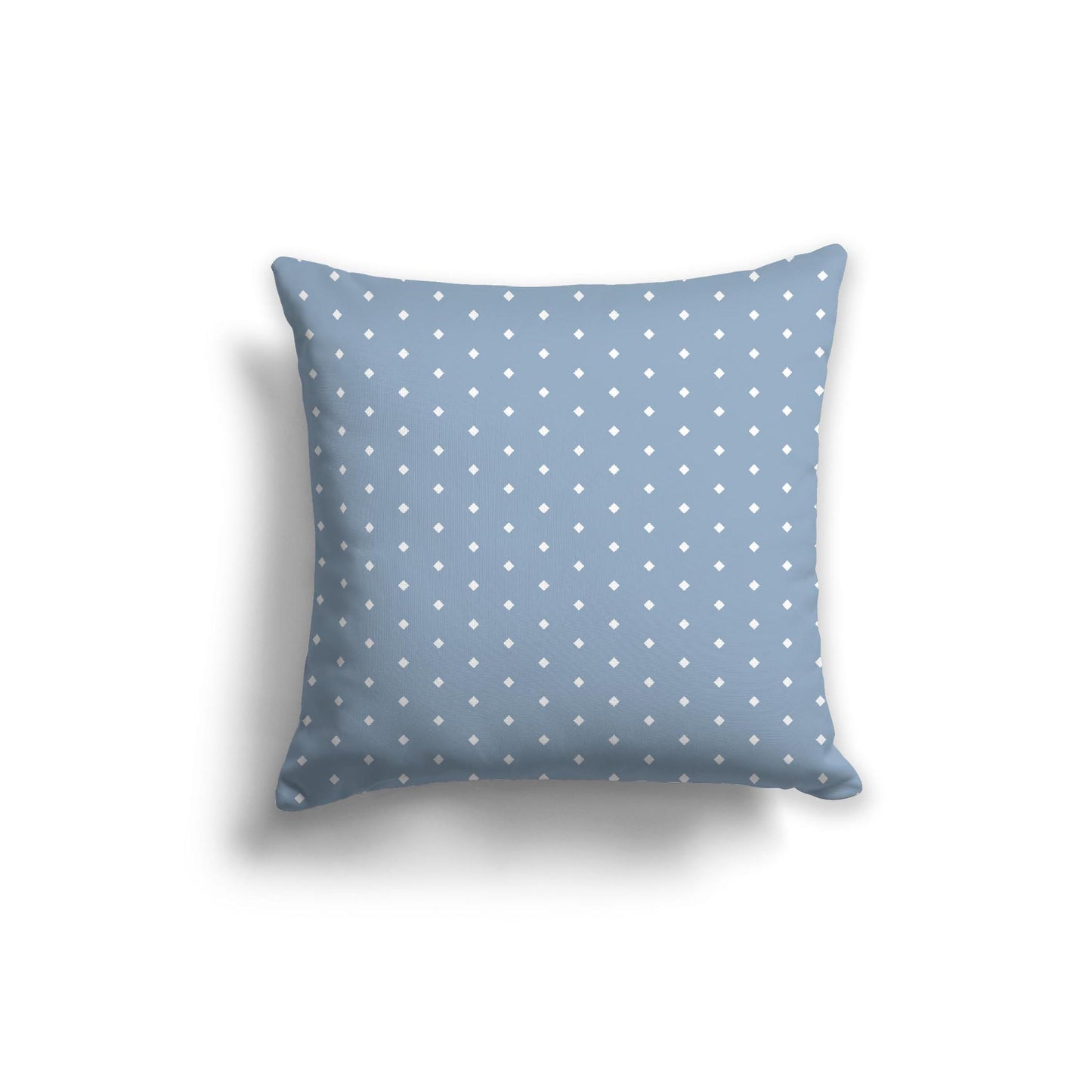 Blue Spun Polyester Throw Pillow with Fine White Diamonds on Front 20 x 20 inches / 51 x 51 cm