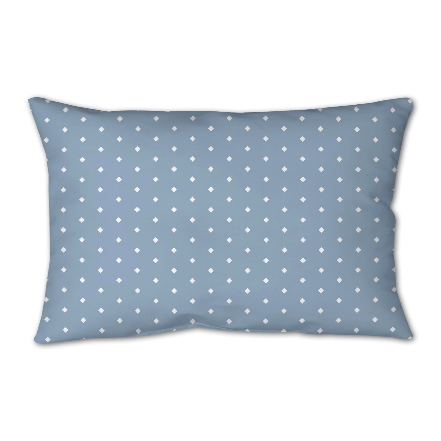 Blue Spun Polyester Throw Pillow with Fine White Diamonds on Front 25 x 18 inches / 63.5 x 66 cm