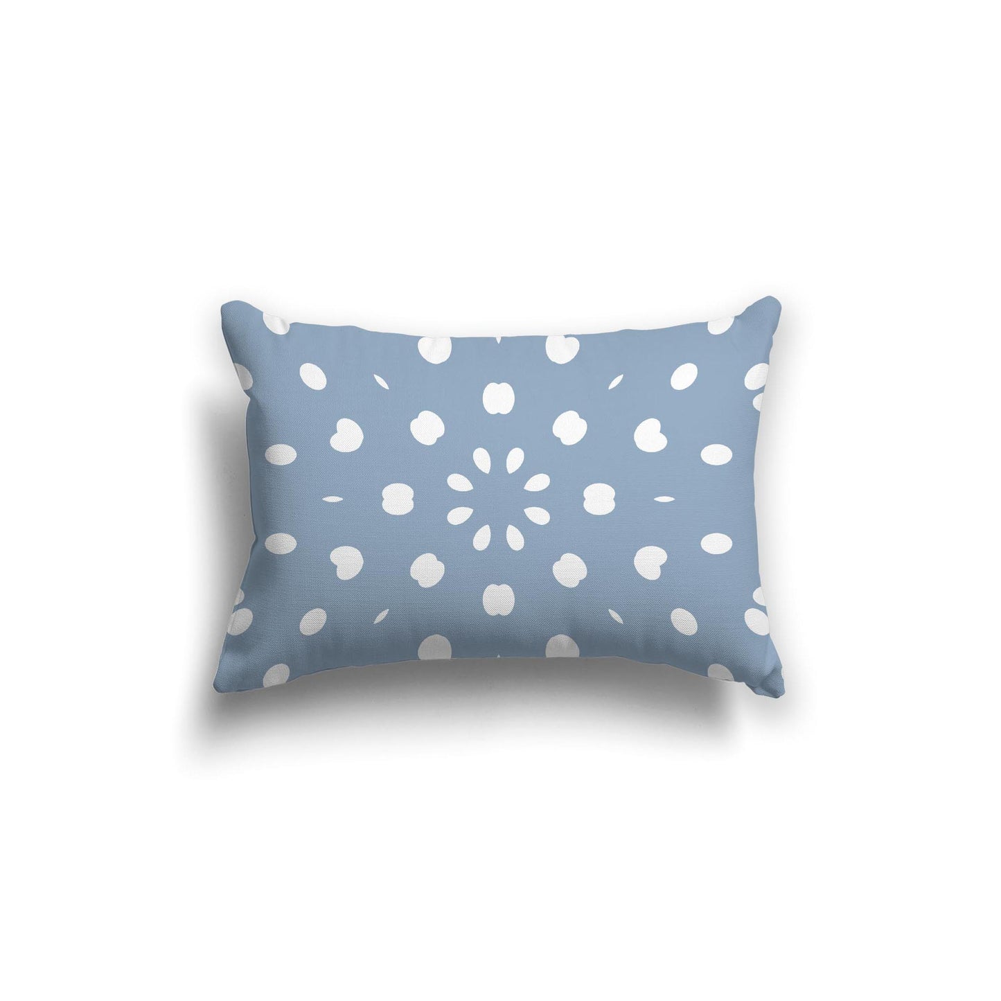Blue Spun Polyester Throw Pillow with White Burst Pattern on Front 20 x 14 inches / 51 x 36 cm