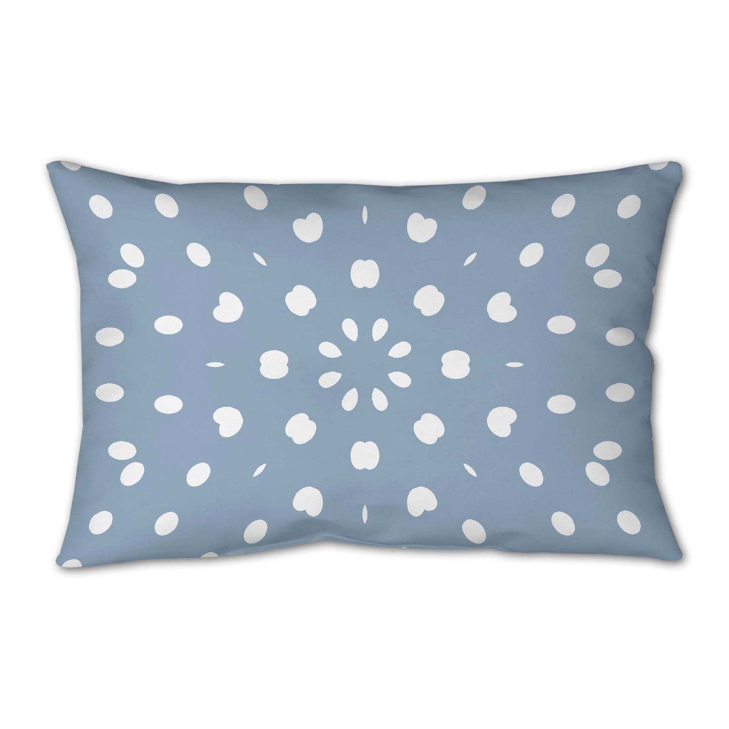 Blue Spun Polyester Throw Pillow with White Burst Pattern on Front 25 x 18 inches / 63.5 x 66 cm