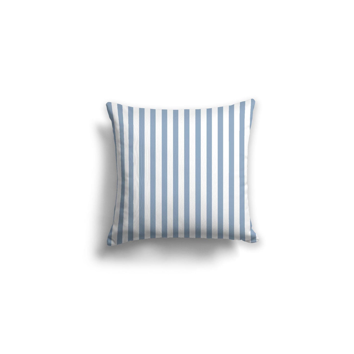 White Spun Polyester Throw Pillow with Thin Blue Bars on Front 16 x 16 inches / 41 x 41 cm