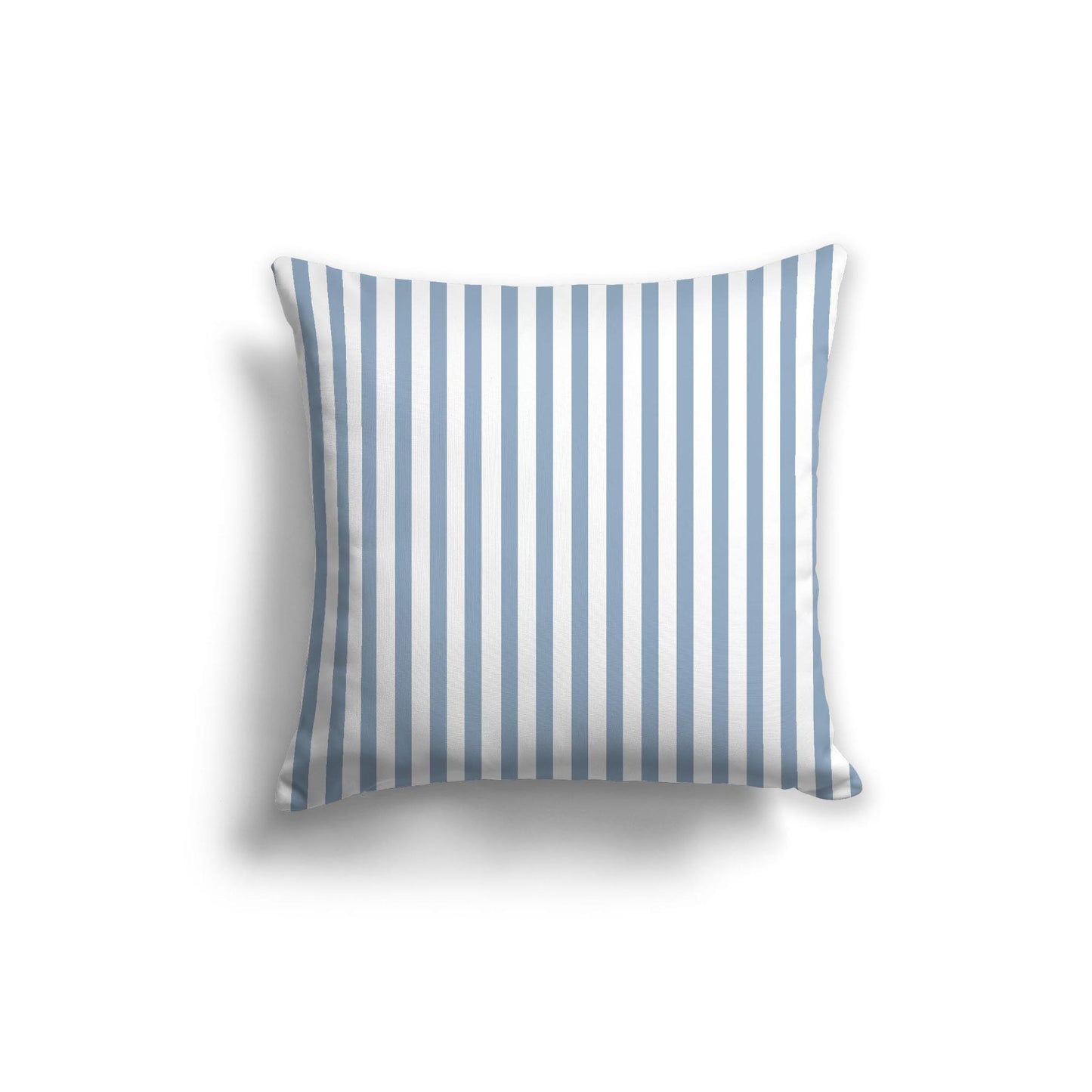 White Spun Polyester Throw Pillow with Thin Blue Bars on Front 20 x 20 inches / 51 x 51 cm