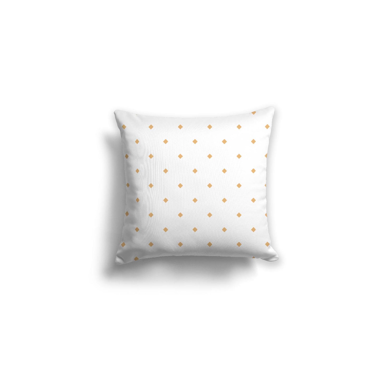 White Spun Polyester Throw Pillow with Orange Diamonds on Front 16 x 16 inches / 41 x 41 cm