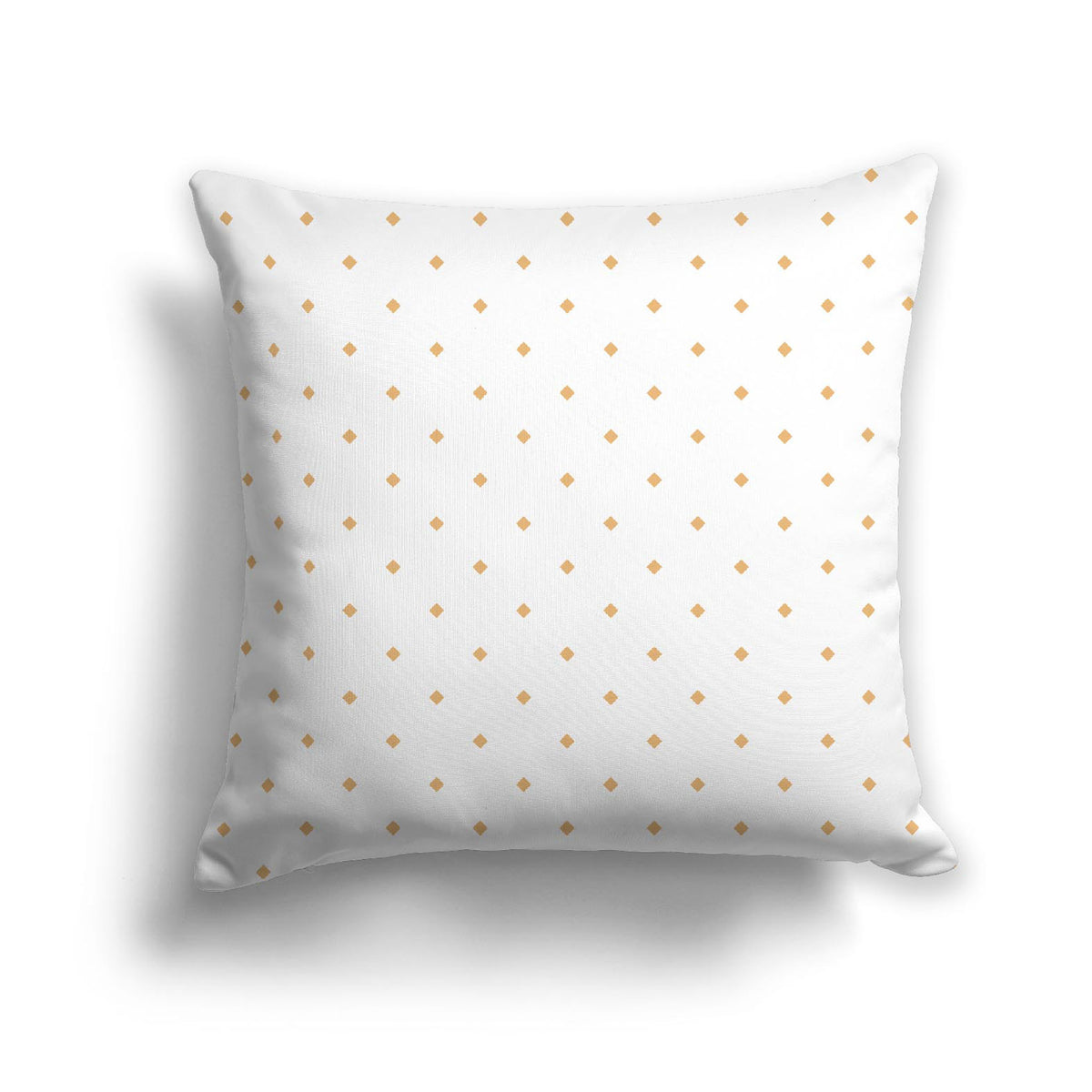 White Spun Polyester Throw Pillow with Orange Diamonds on Front | 26 x 26 inches