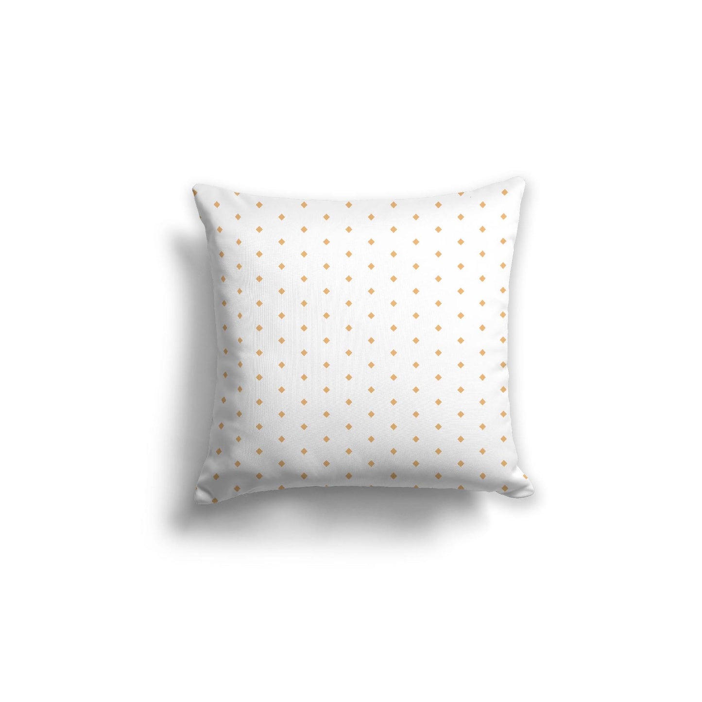 White Spun Polyester Throw Pillow with Fine Orange Diamonds on Front 18 x 18 inches / 46 x 46 cm