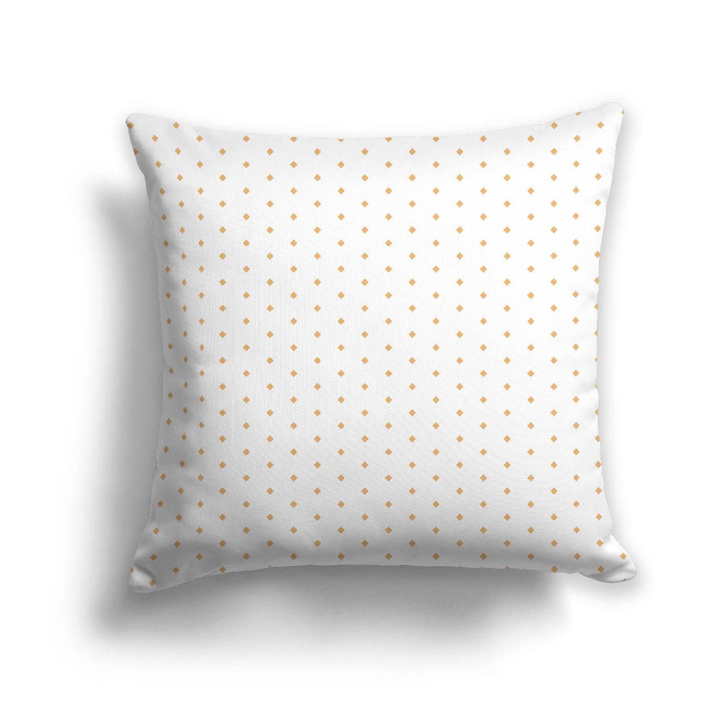 White Spun Polyester Throw Pillow with Fine Orange Diamonds on Front | 26 x 26 inches
