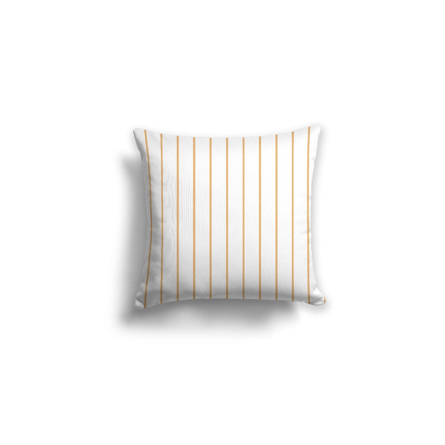 White Spun Polyester Throw Pillow with Fine Orange Stripes on Front 16 x 16 inches / 41 x 41 cm
