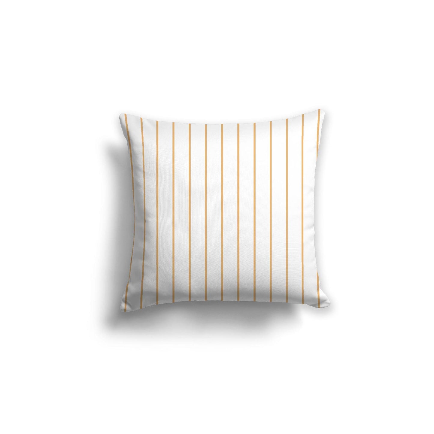White Spun Polyester Throw Pillow with Fine Orange Stripes on Front 18 x 18 inches / 46 x 46 cm