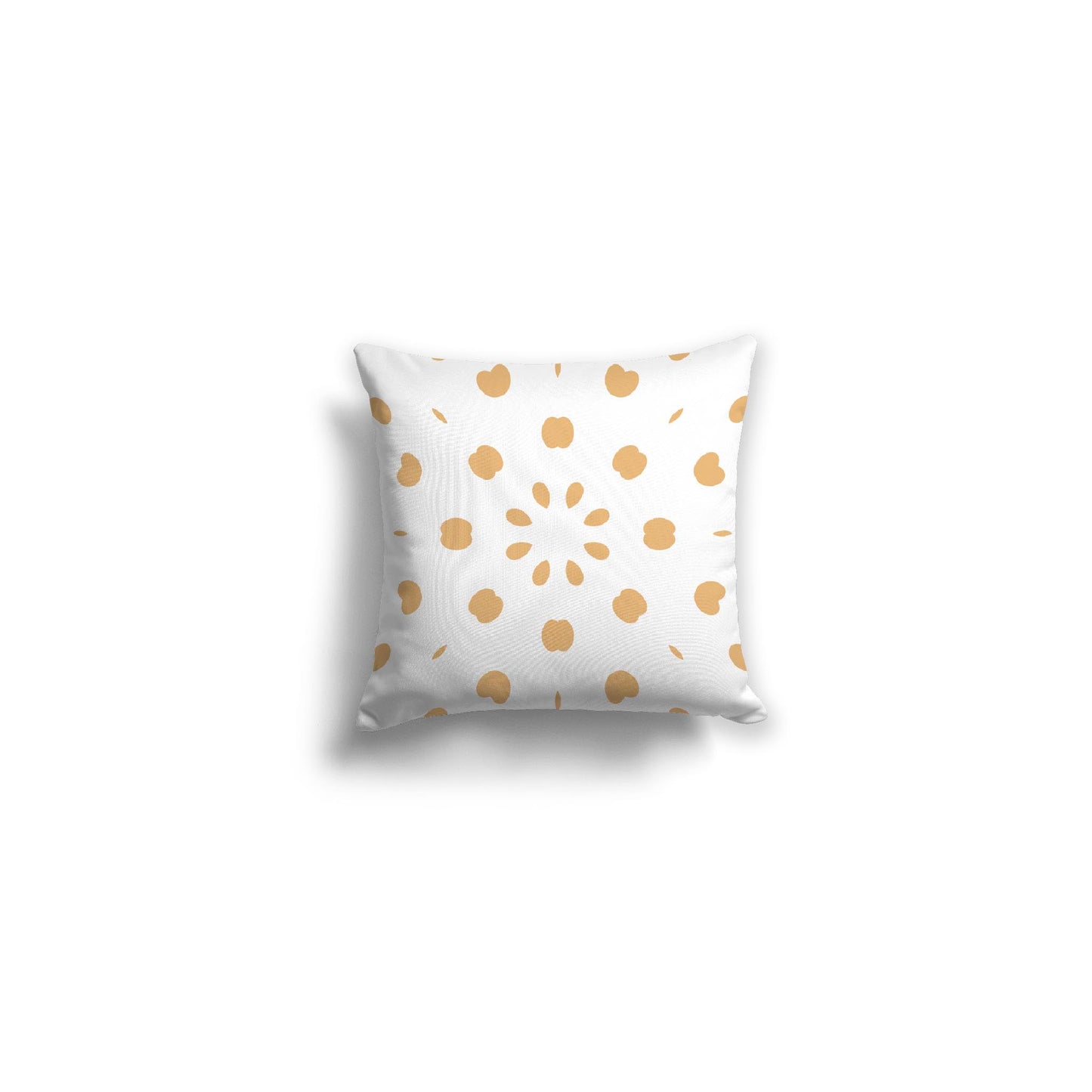 White Spun Polyester Throw Pillow with Orange Burst Pattern on Front 14 x 14 inches / 36 x 36 cm