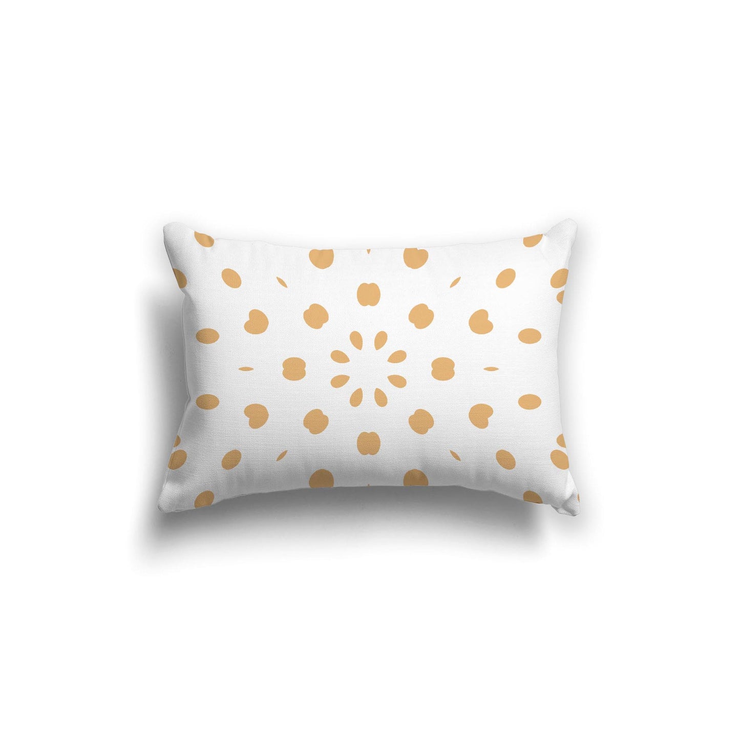 White Spun Polyester Throw Pillow with Orange Burst Pattern on Front 20 x 14 inches / 51 x 36 cm
