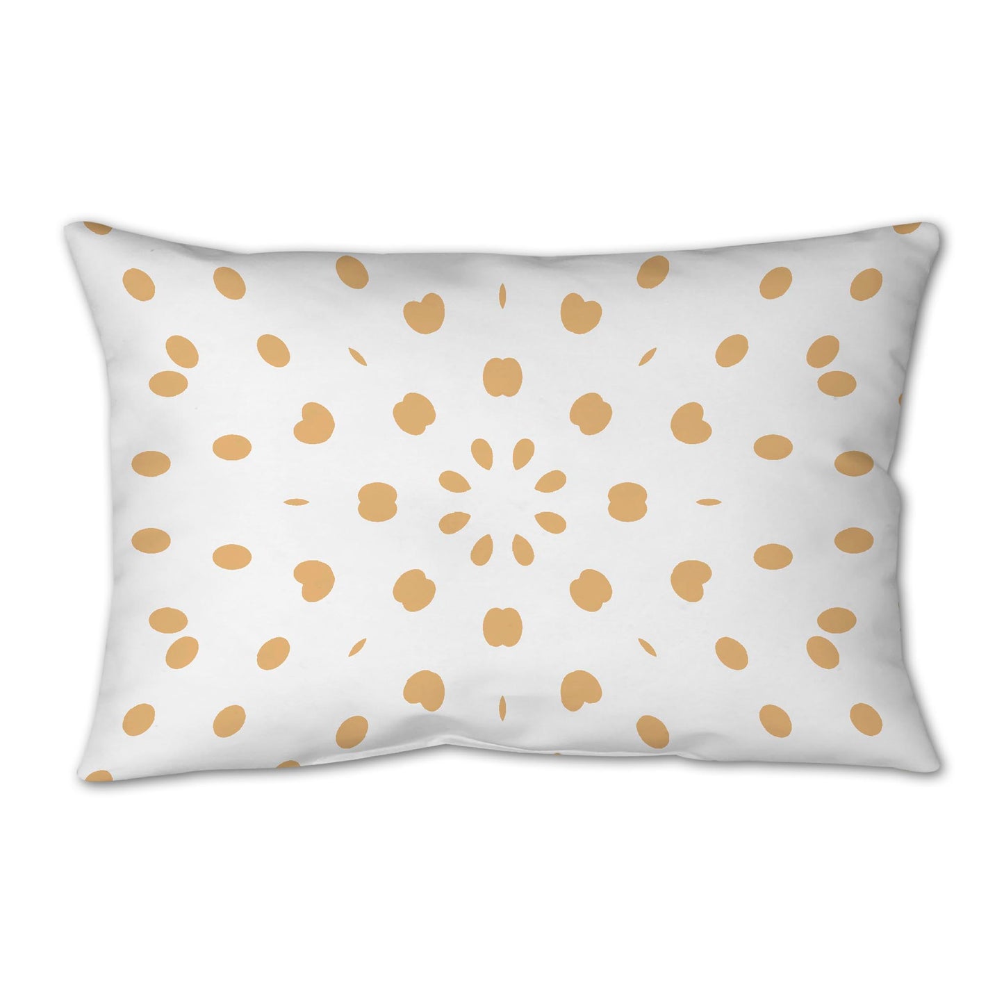 White Spun Polyester Throw Pillow with Orange Burst Pattern on Front 25 x 18 inches / 63.5 x 66 cm