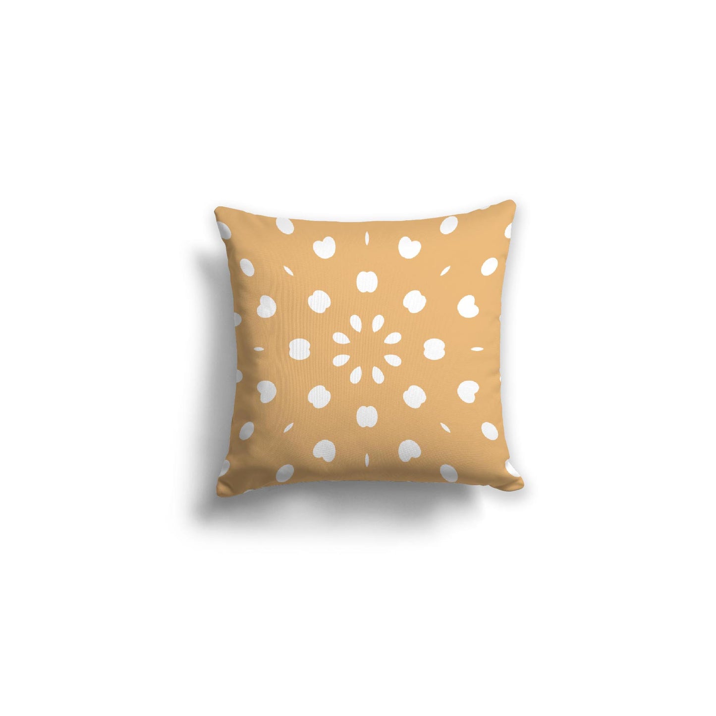 Orange Spun Polyester Throw Pillow with White Burst Pattern on Front 16 x 16 inches / 41 x 41 cm