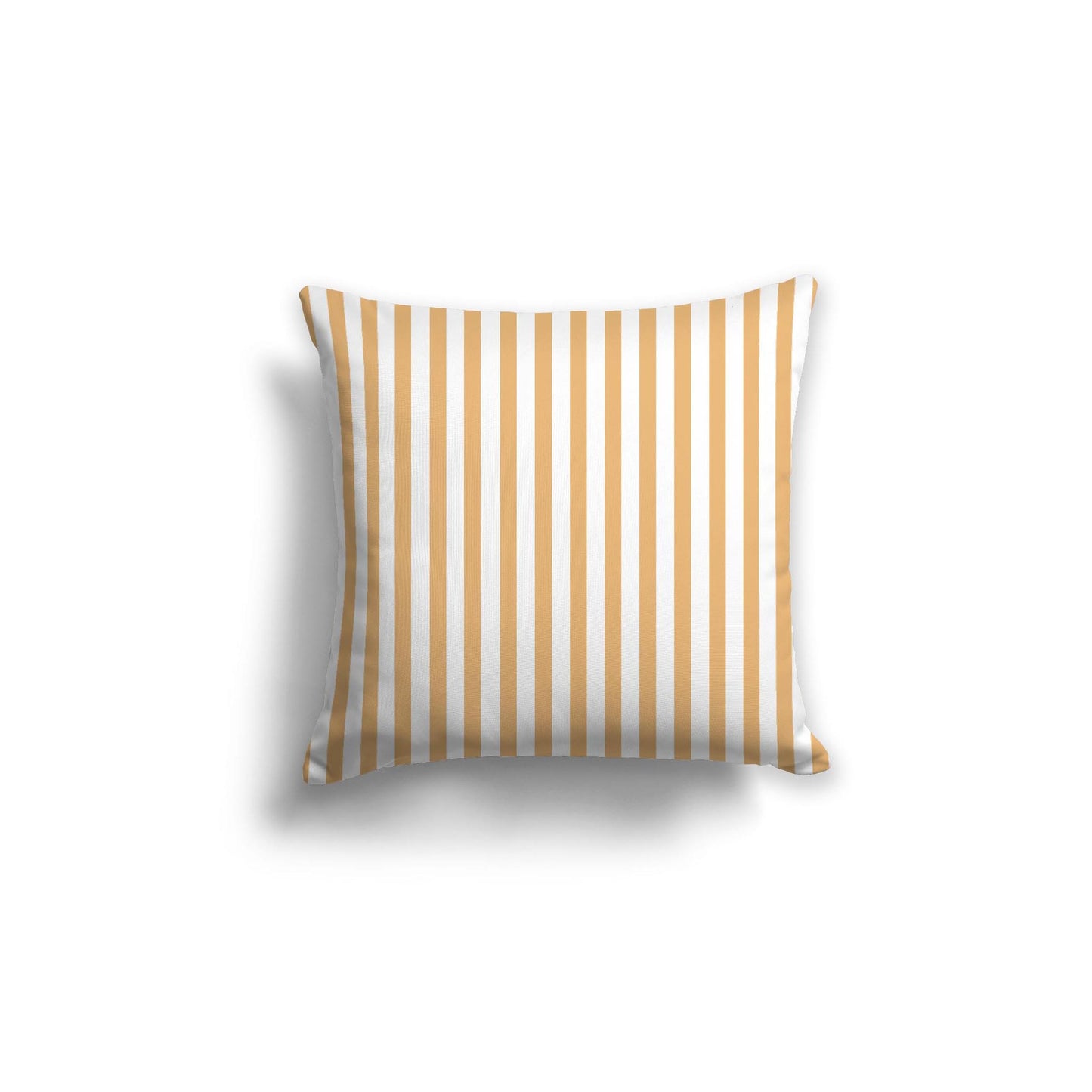 White Spun Polyester Throw Pillow with Thin Orange Bars on Front 18 x 18 inches / 46 x 46 cm