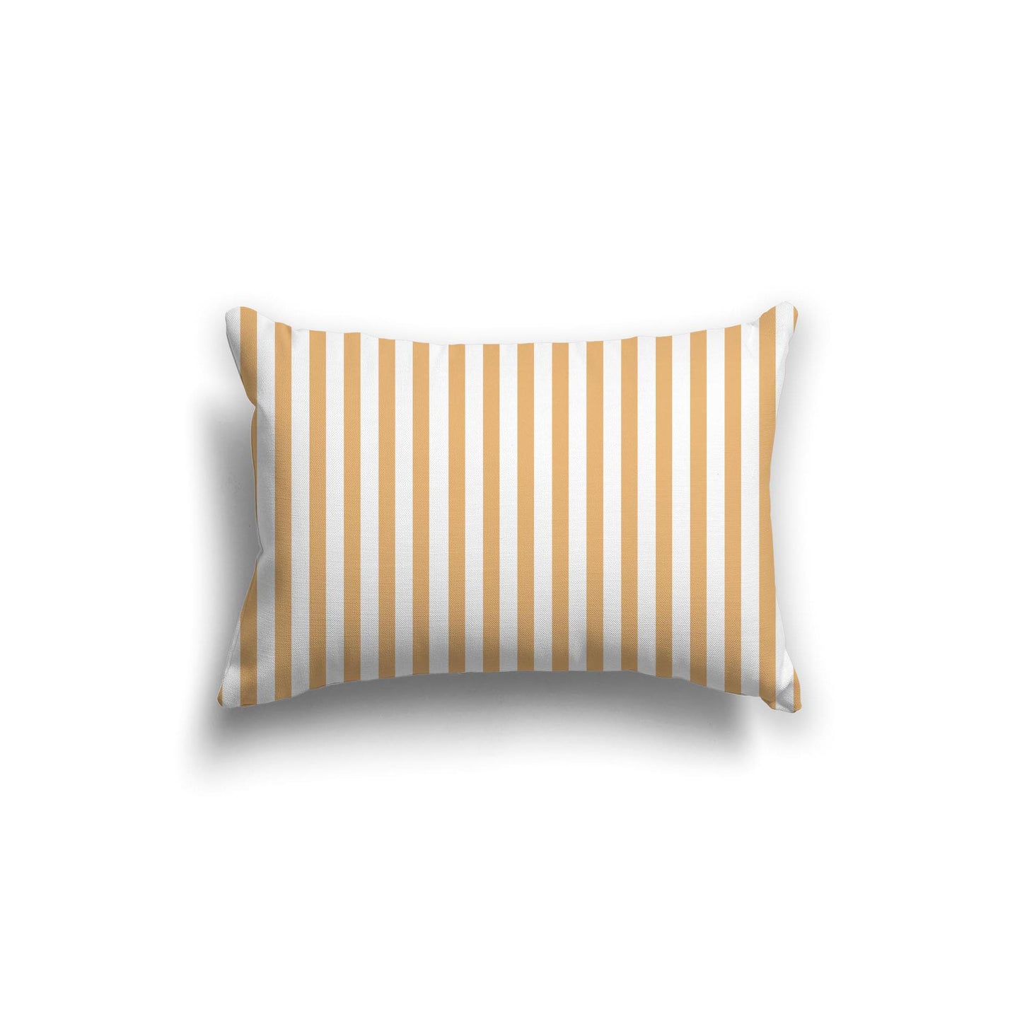 White Spun Polyester Throw Pillow with Thin Orange Bars on Front 20 x 14 inches / 51 x 36 cm