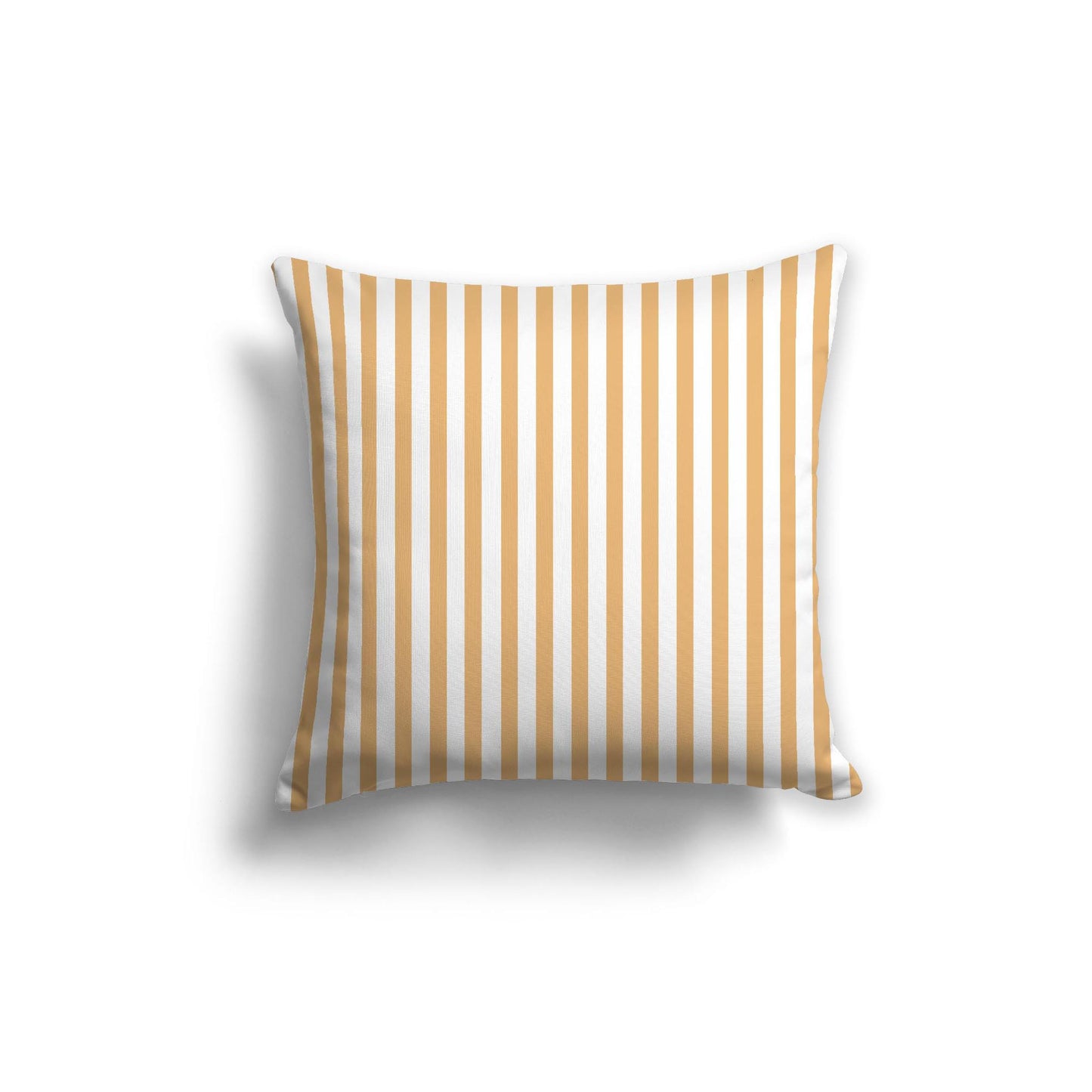White Spun Polyester Throw Pillow with Thin Orange Bars on Front 20 x 20 inches / 51 x 51 cm