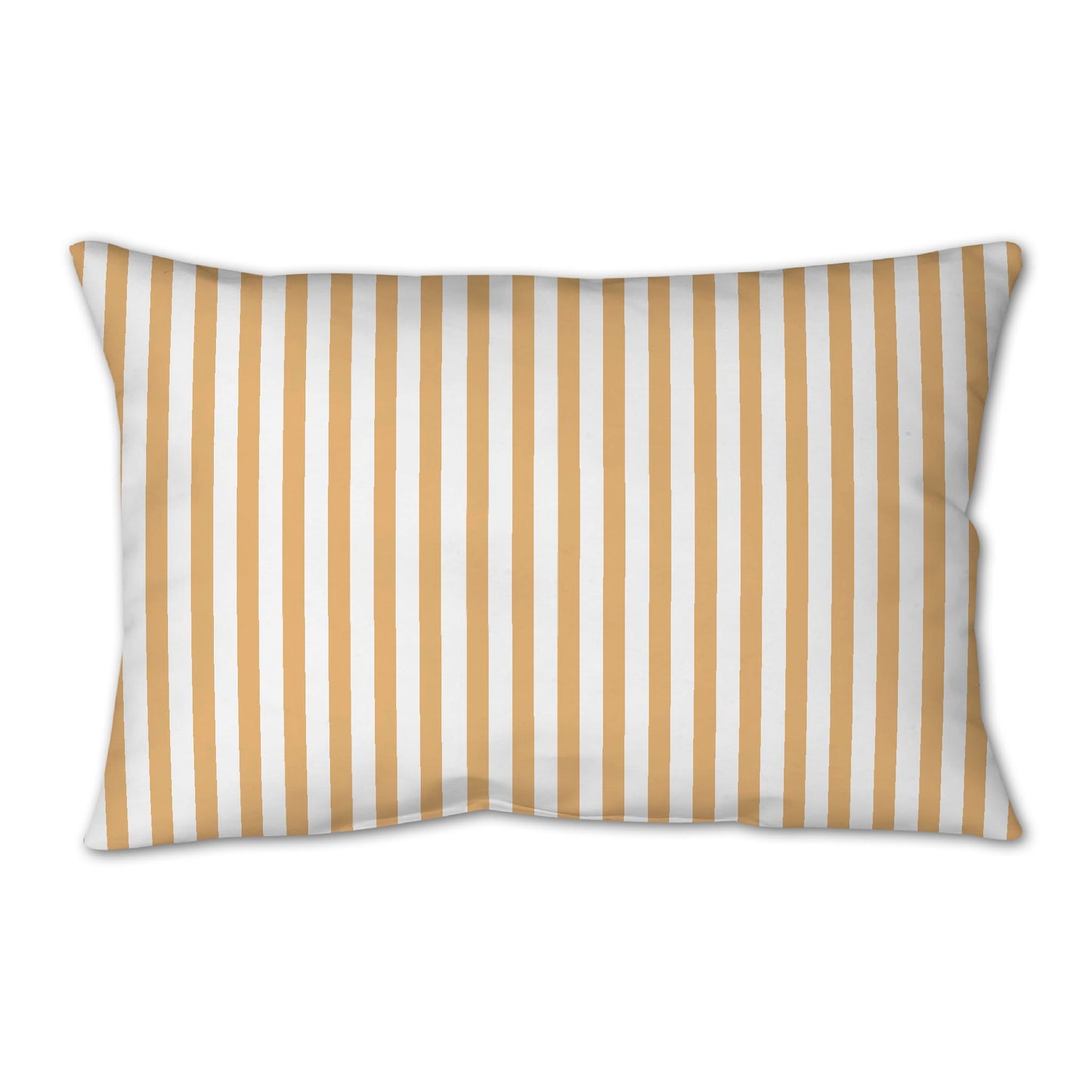 White Spun Polyester Throw Pillow with Thin Orange Bars on Front 25 x 18 inches / 63.5 x 66 cm