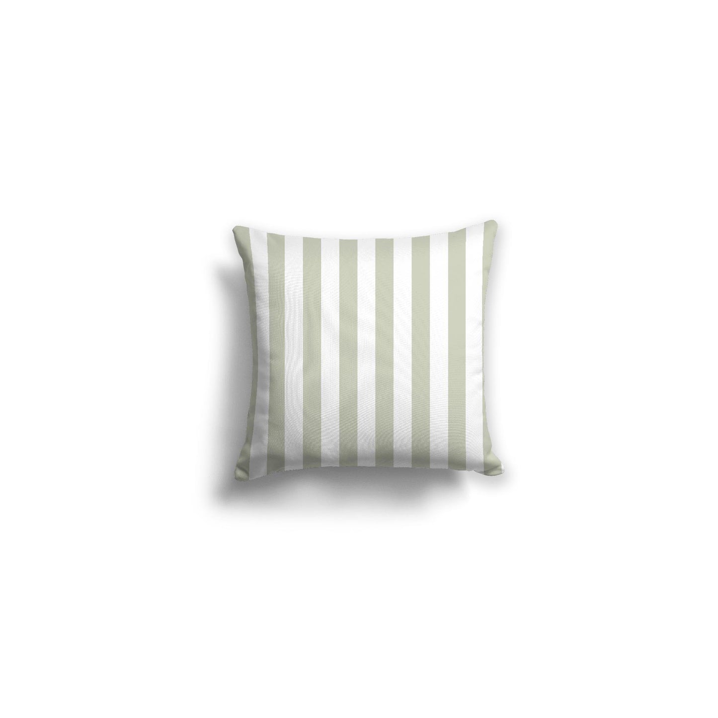White Spun Polyester Throw Pillow with Pale Green Bars on Front 14 x 14 inches / 36 x 36 cm