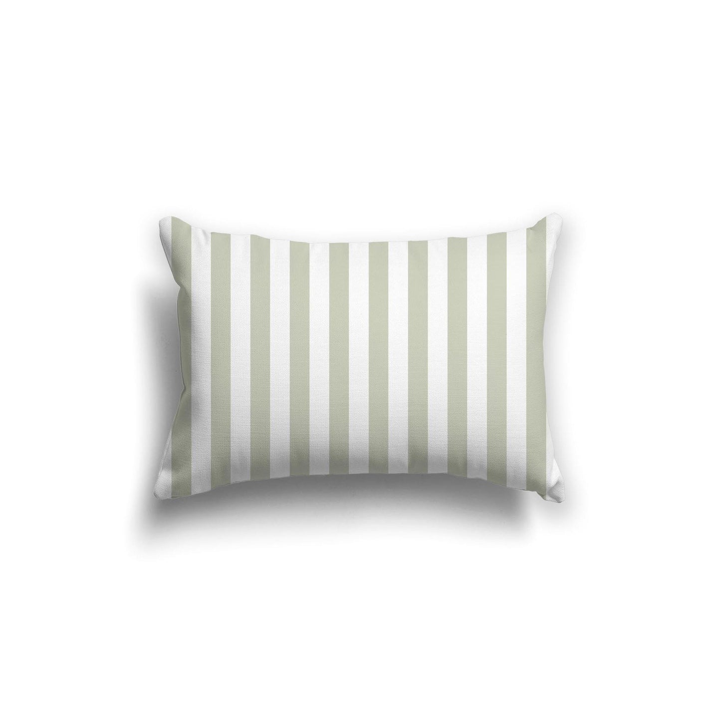 White Spun Polyester Throw Pillow with Pale Green Bars on Front 20 x 14 inches / 51 x 36 cm