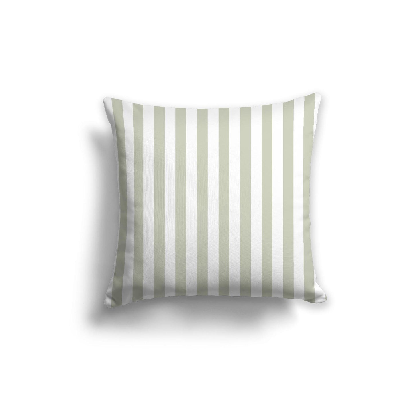 White Spun Polyester Throw Pillow with Pale Green Bars on Front 20 x 20 inches / 51 x 51 cm
